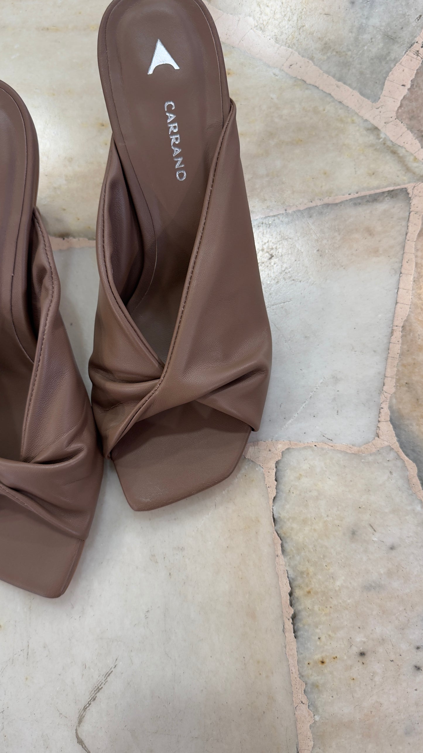 Ciabattina mules mocha nodo