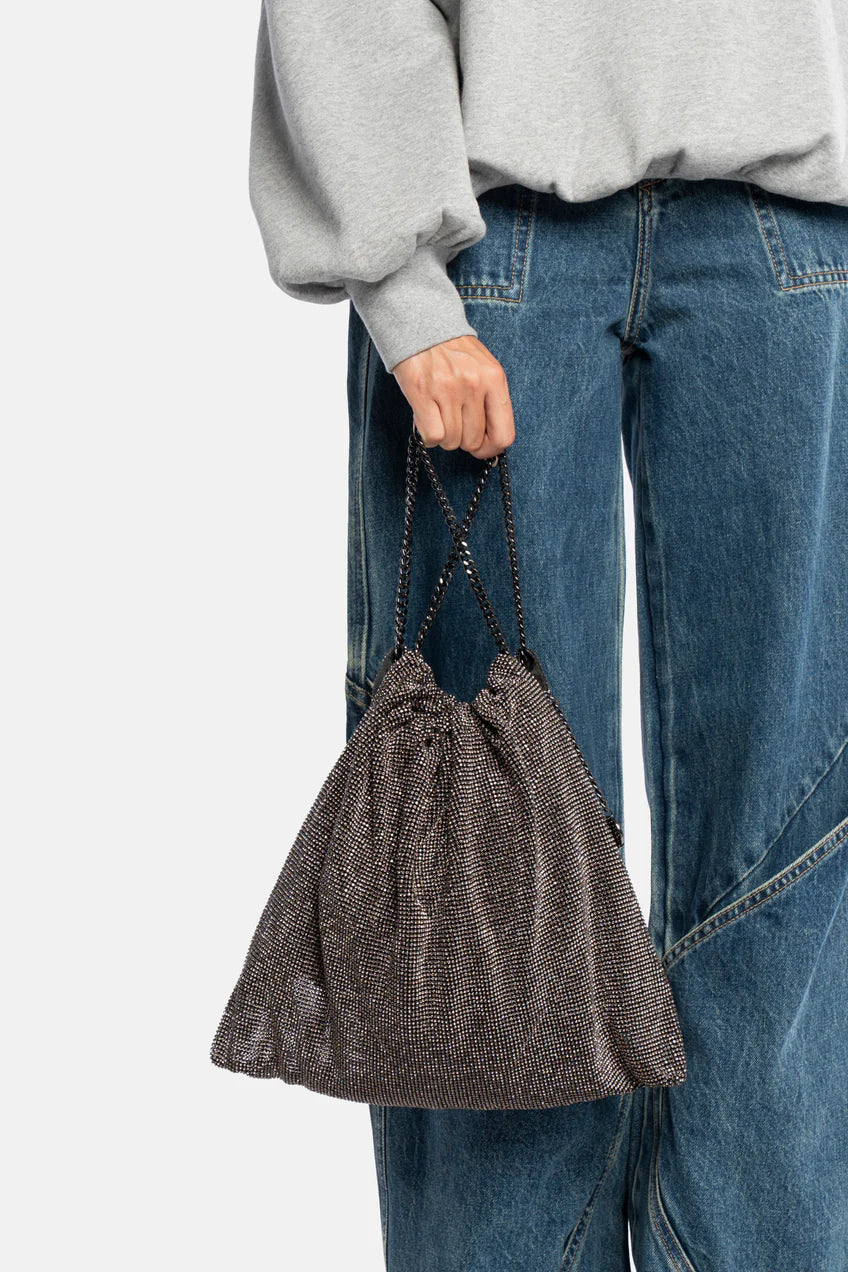 Borsa sacchetto bahira grigia crystal