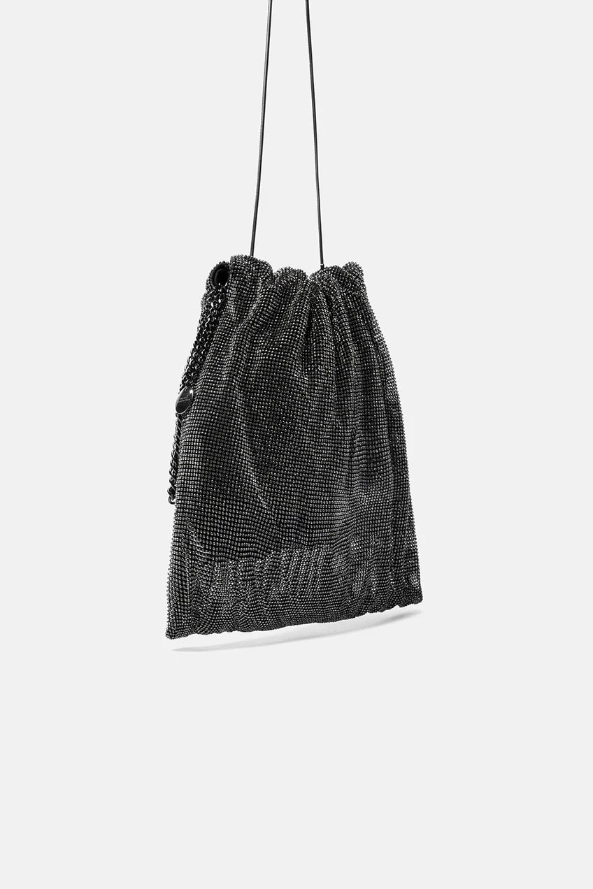 Borsa sacchetto bahira grigia crystal