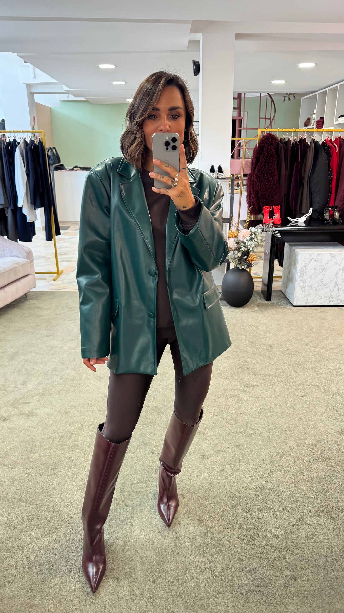 Blazer verde ecopelle ks