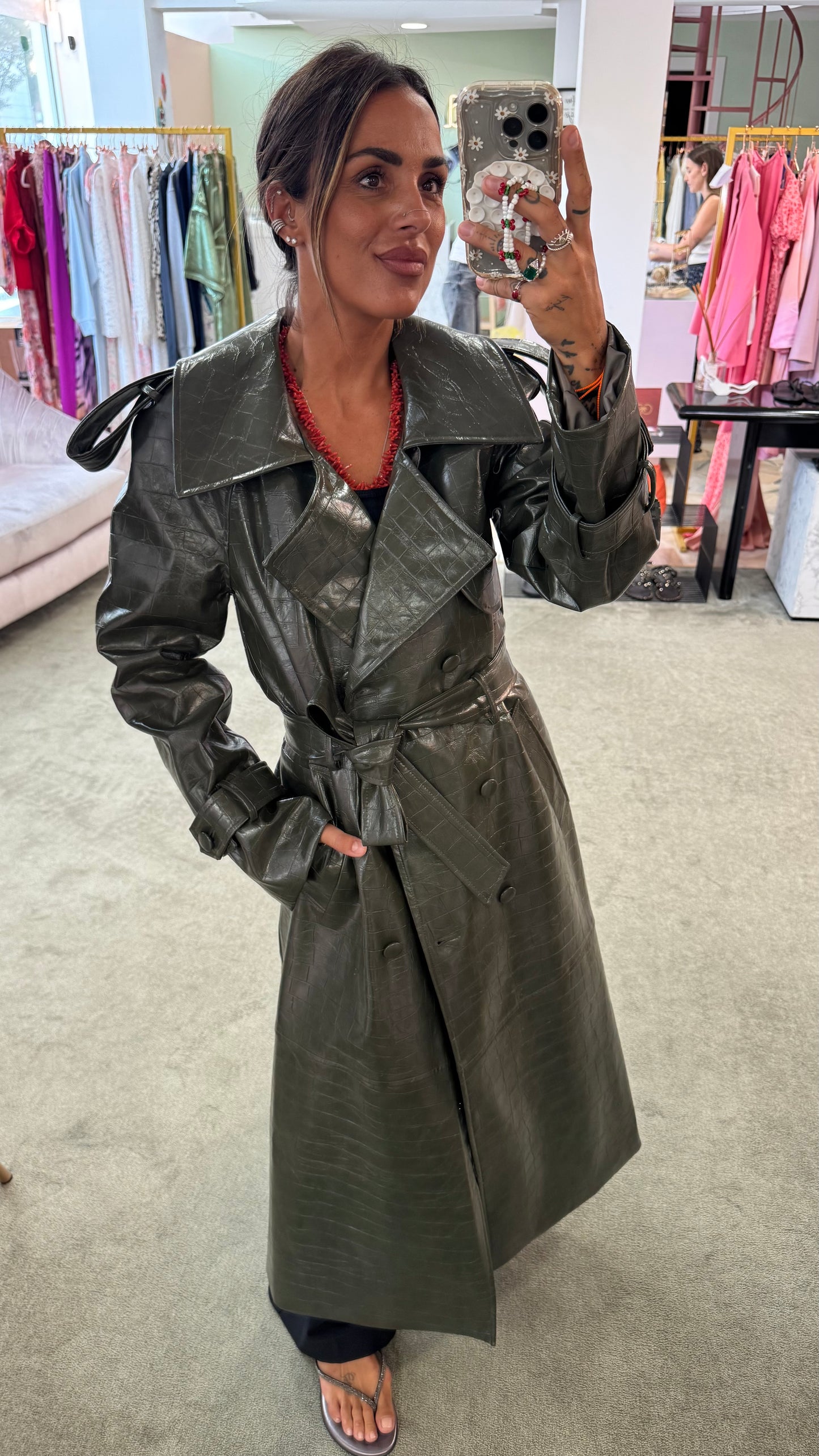 Trench lungo verde militare crocco Actualee