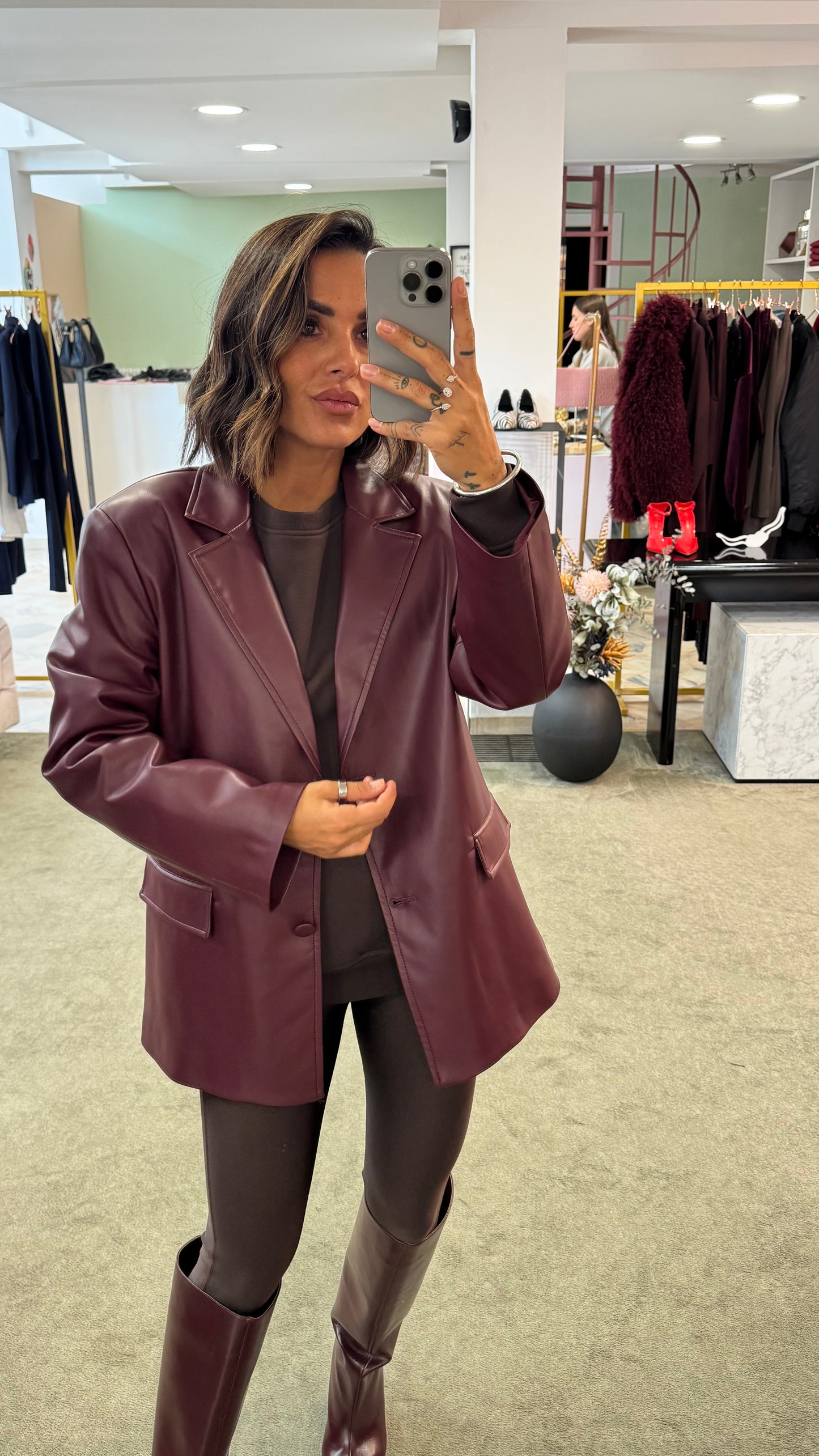 Blazer bordeaux ecopelle ks
