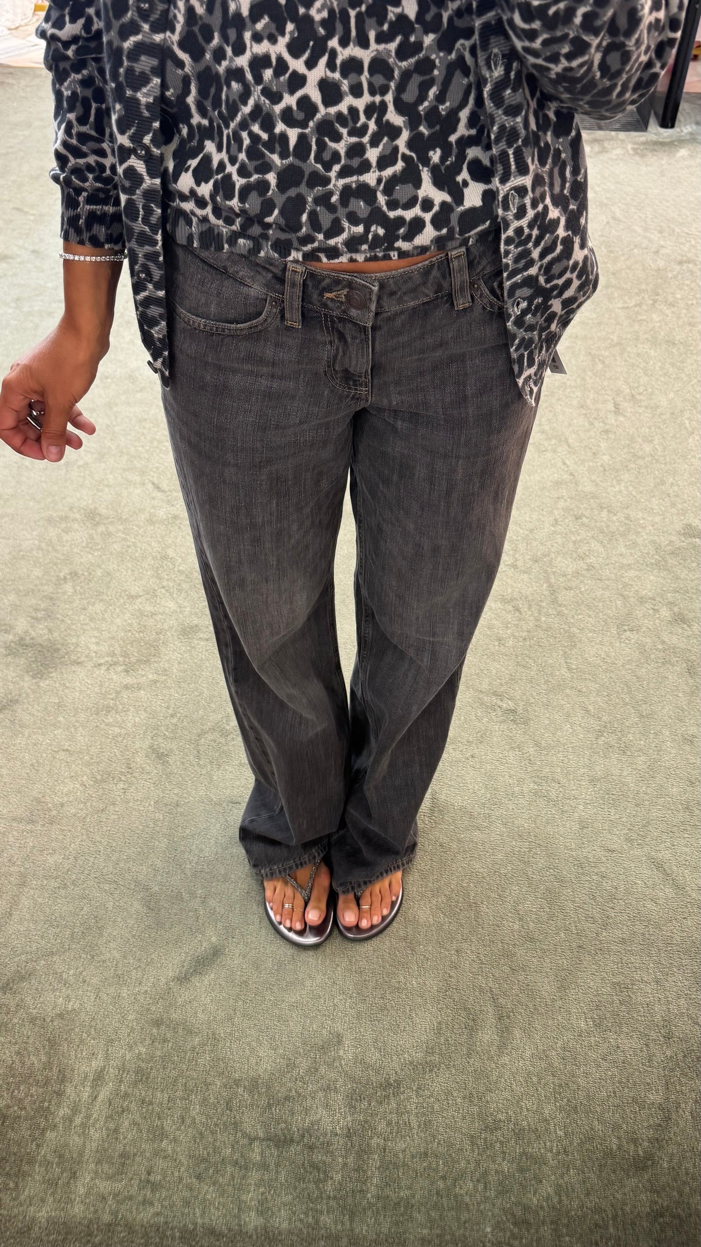 Jeans palermo grigio vita bassa loose jx