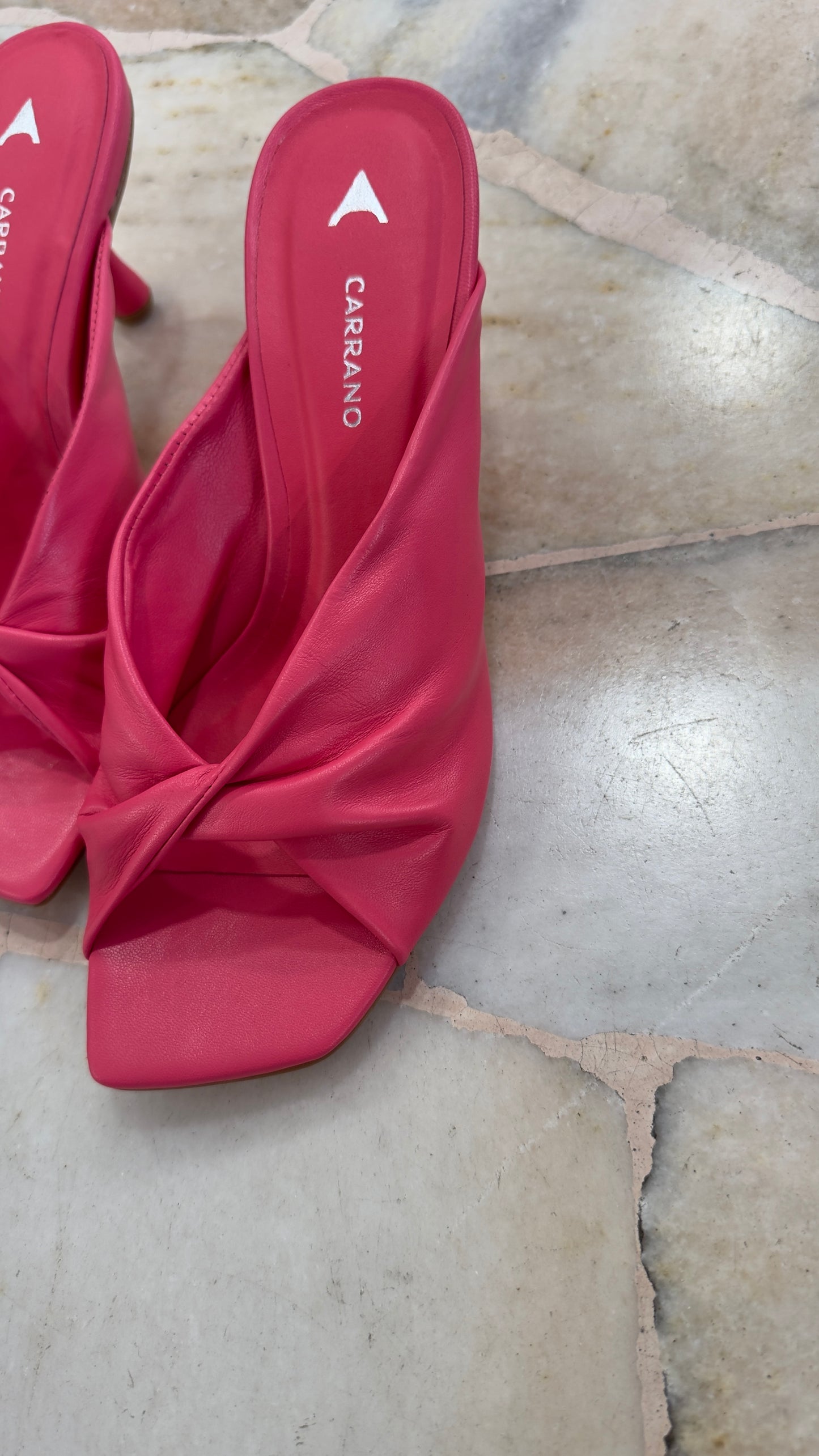 Ciabattina mules rosa fucsia nodo