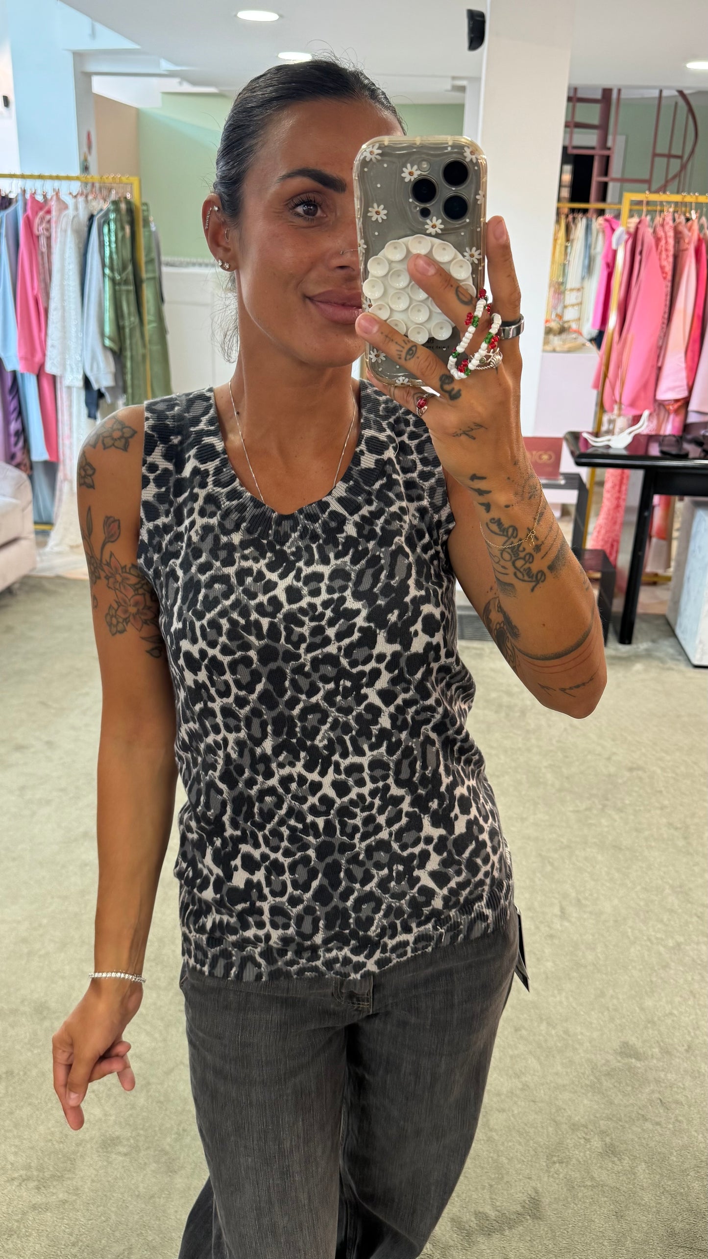 Canotta leopardata grigia sy
