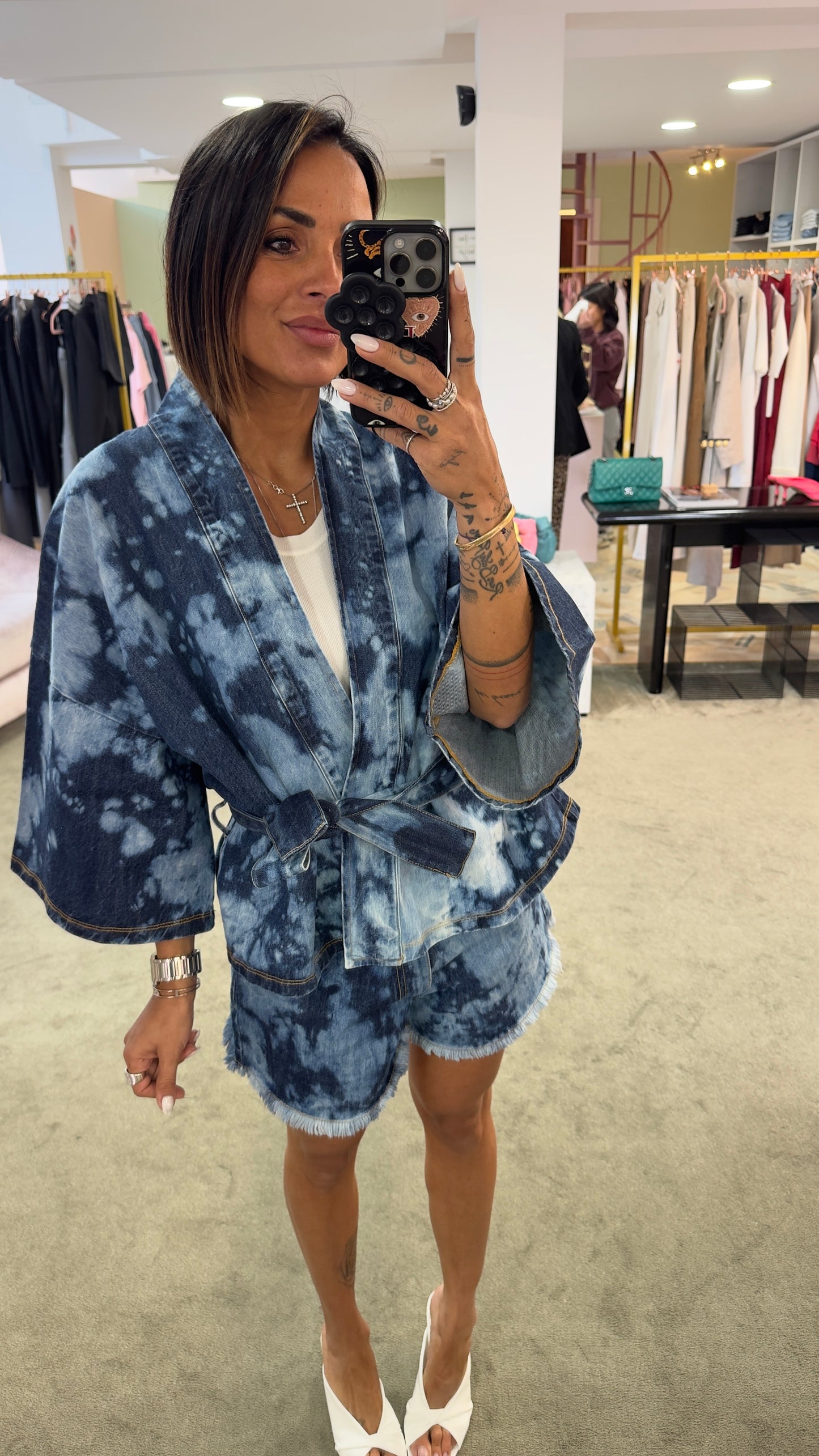 Kimono in denim tie-dye Don't@me