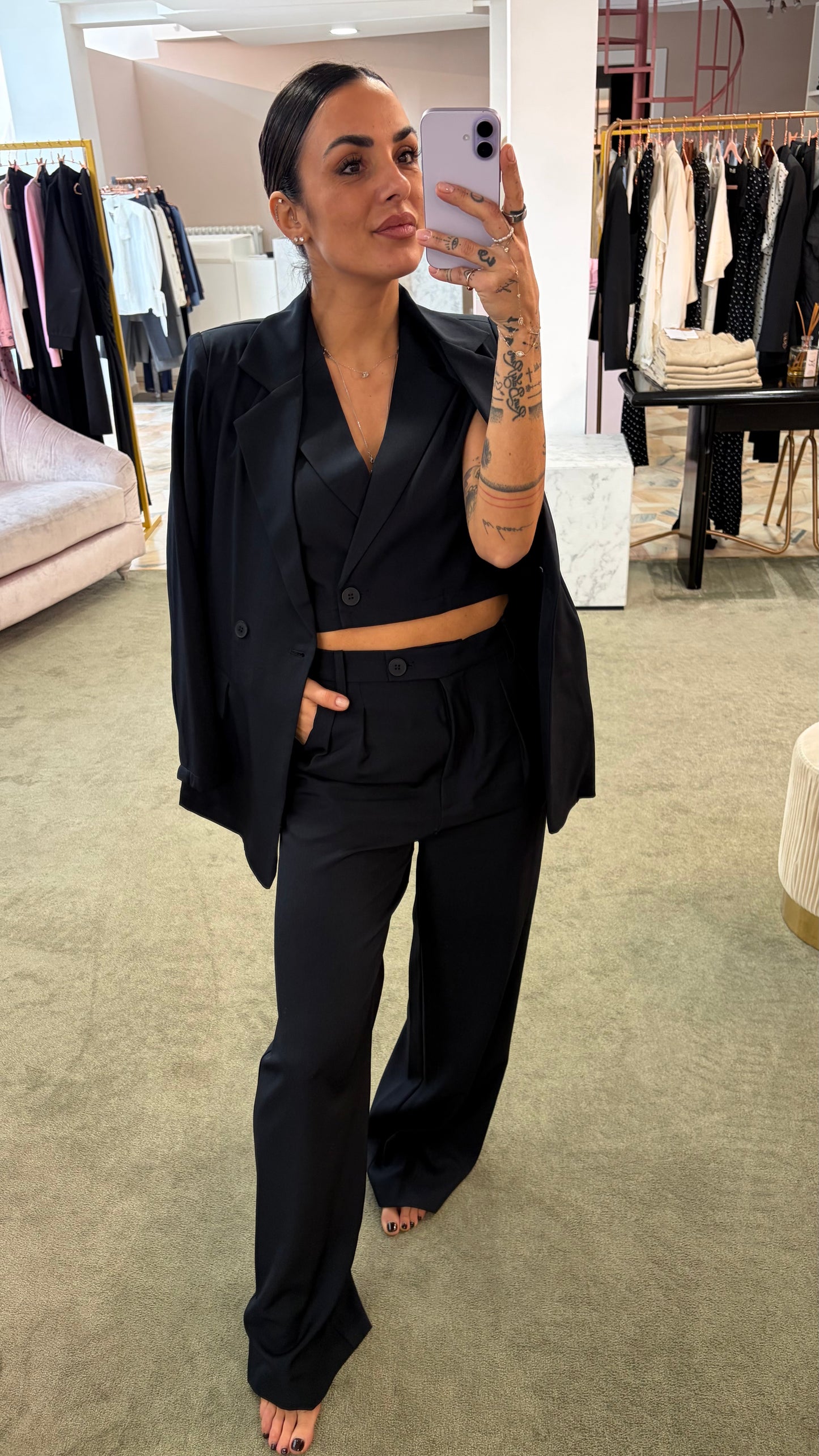 Gilet corto blu notte ay