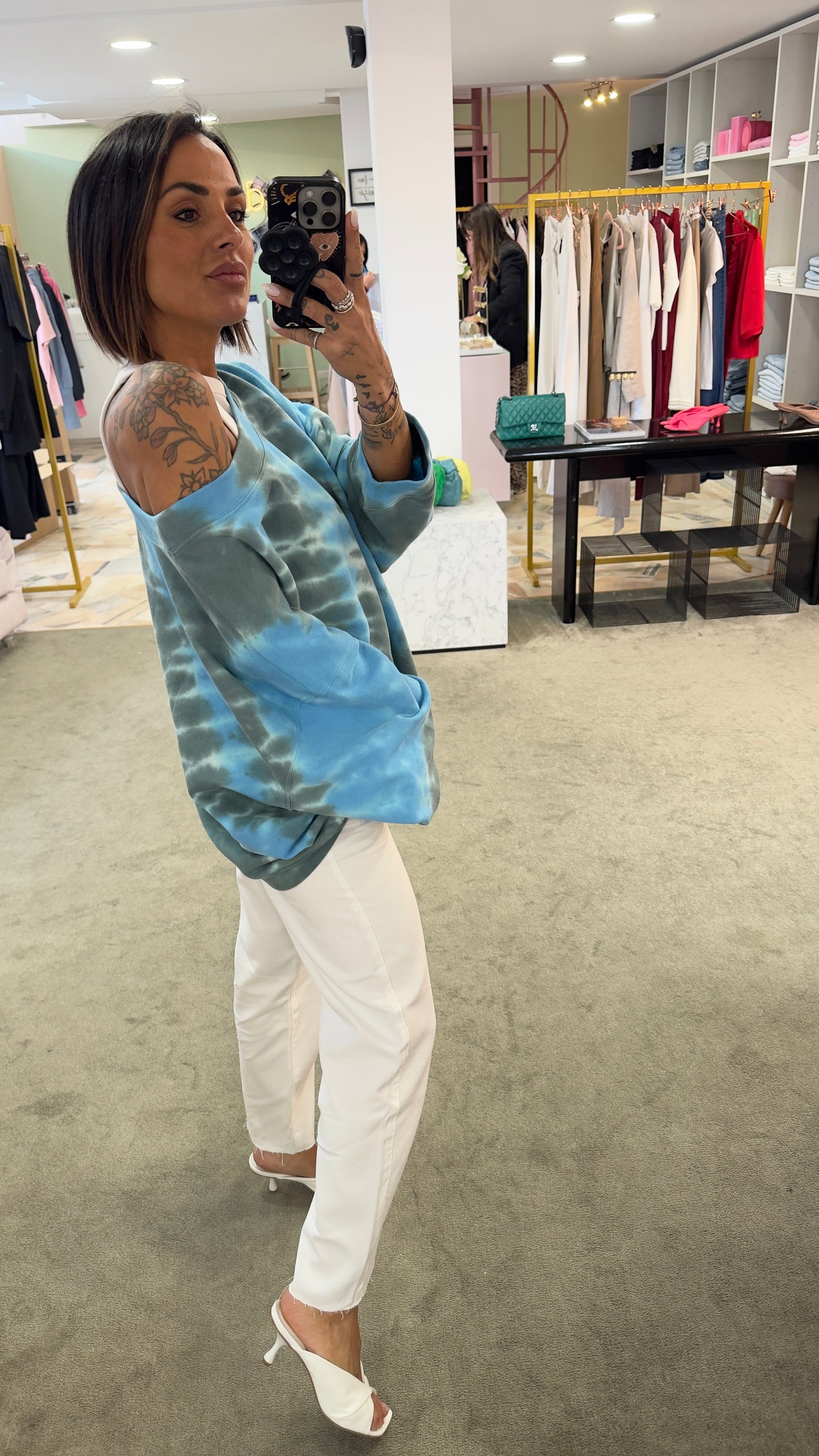 Felpa azzurra tie-dye Don't@me