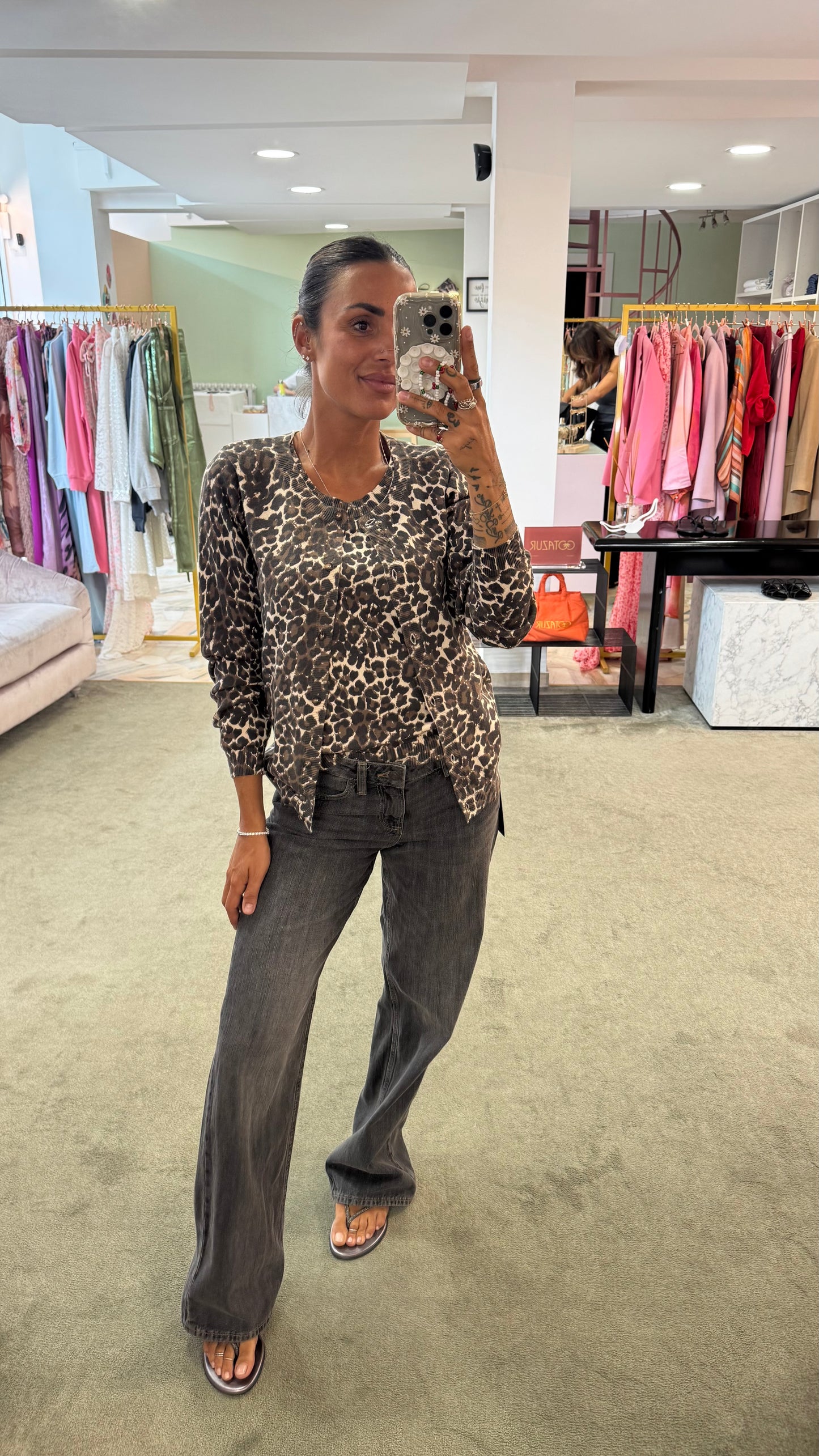 Canotta leopardata marrone sy