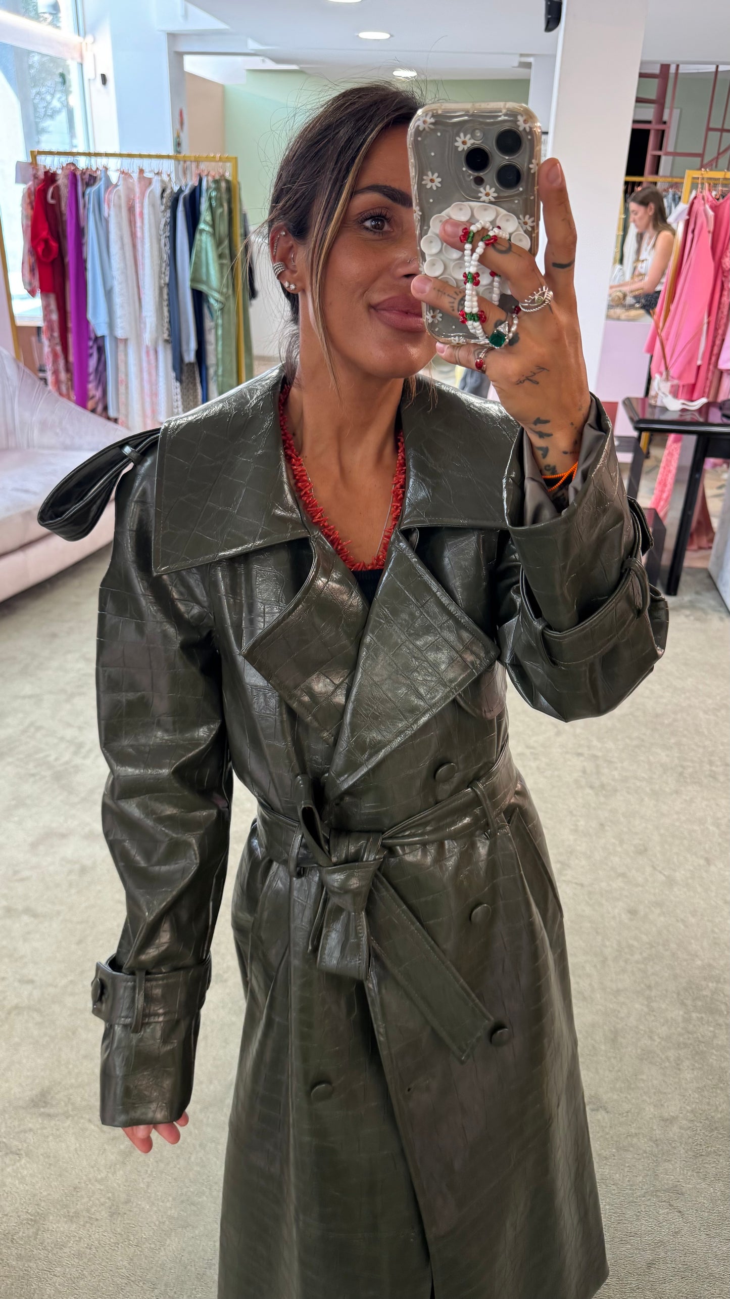 Trench lungo verde militare crocco Actualee