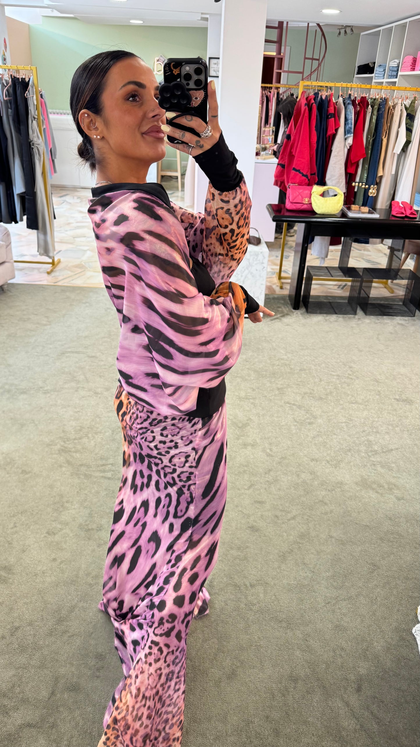 Coprispalle leopardato laminato