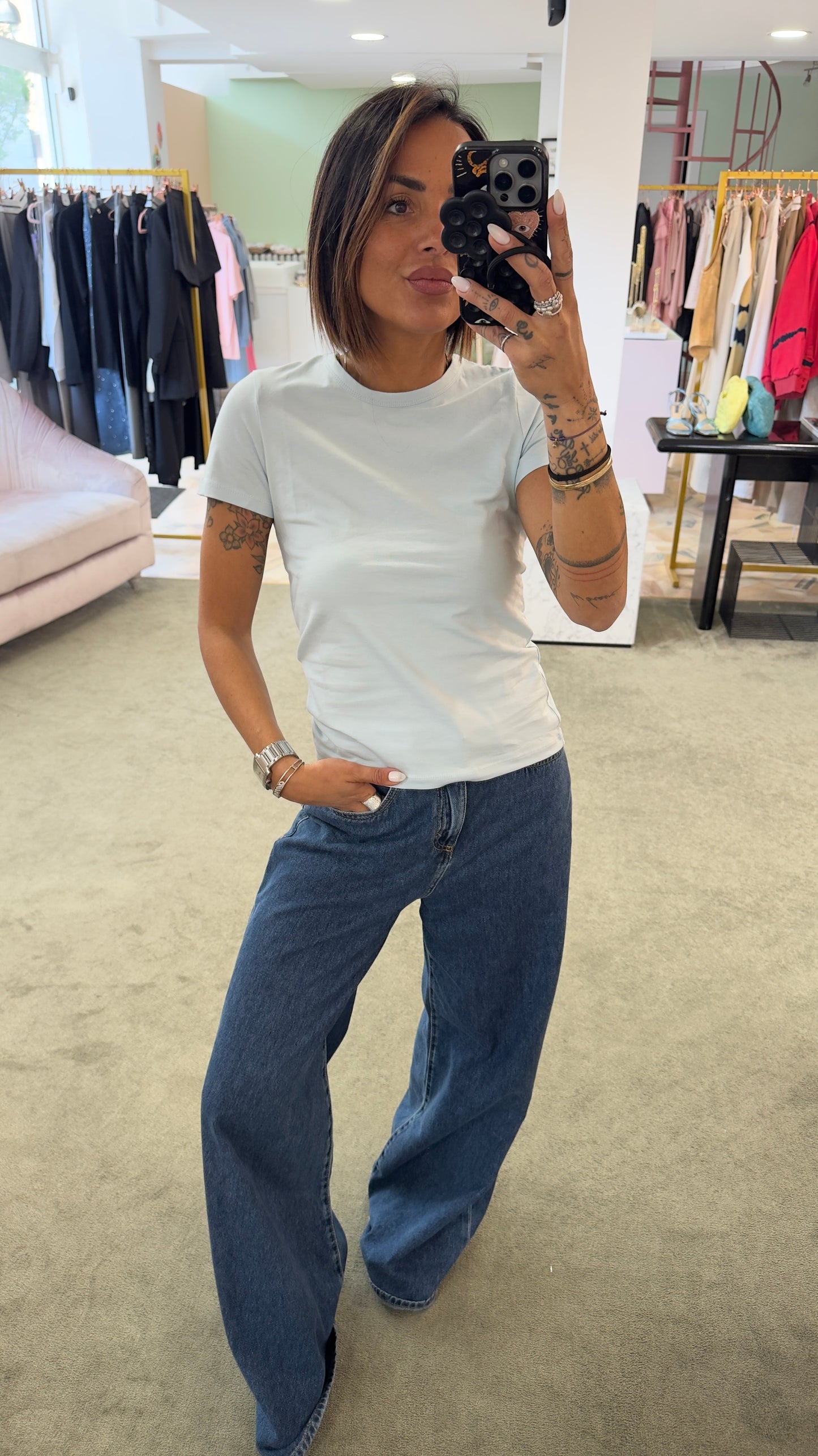 T-shirt gigi azzurro baby slim basica jx