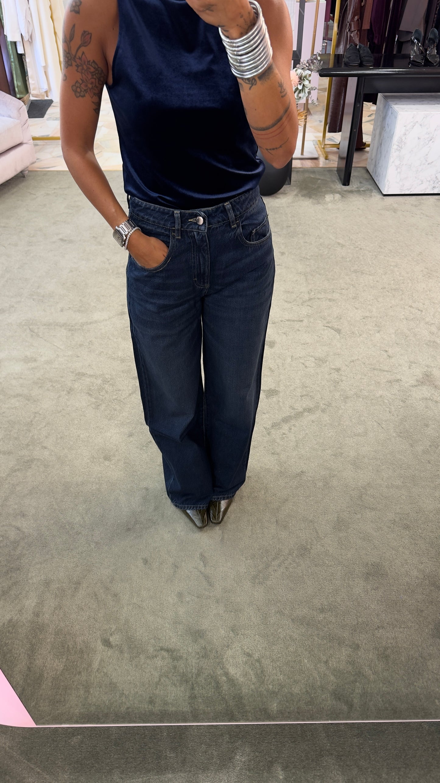 Jeans poppy dusty blue Icon