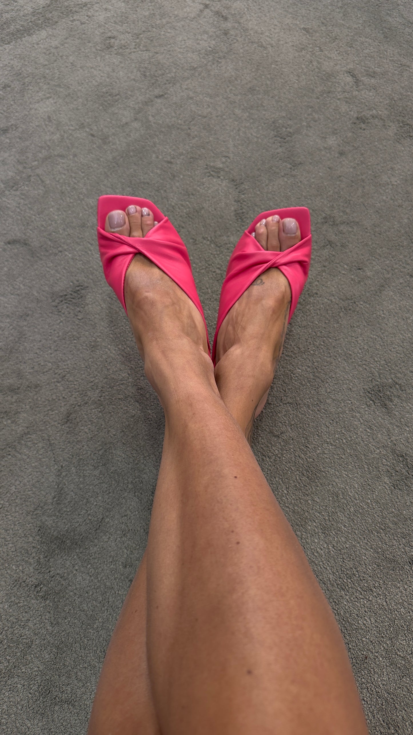 Ciabattina mules rosa fucsia nodo