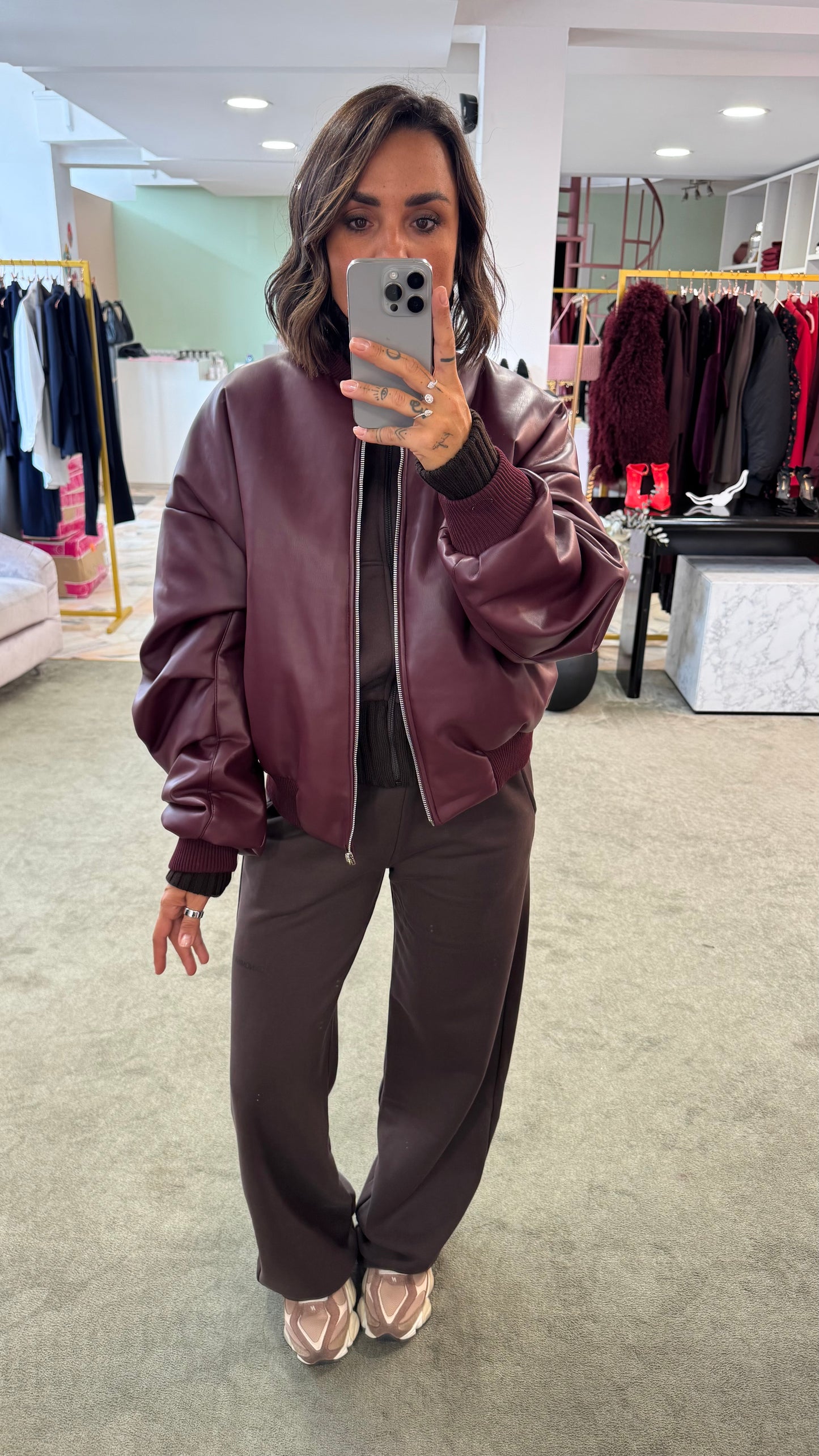 Bomber over bordeaux ecopelle ks