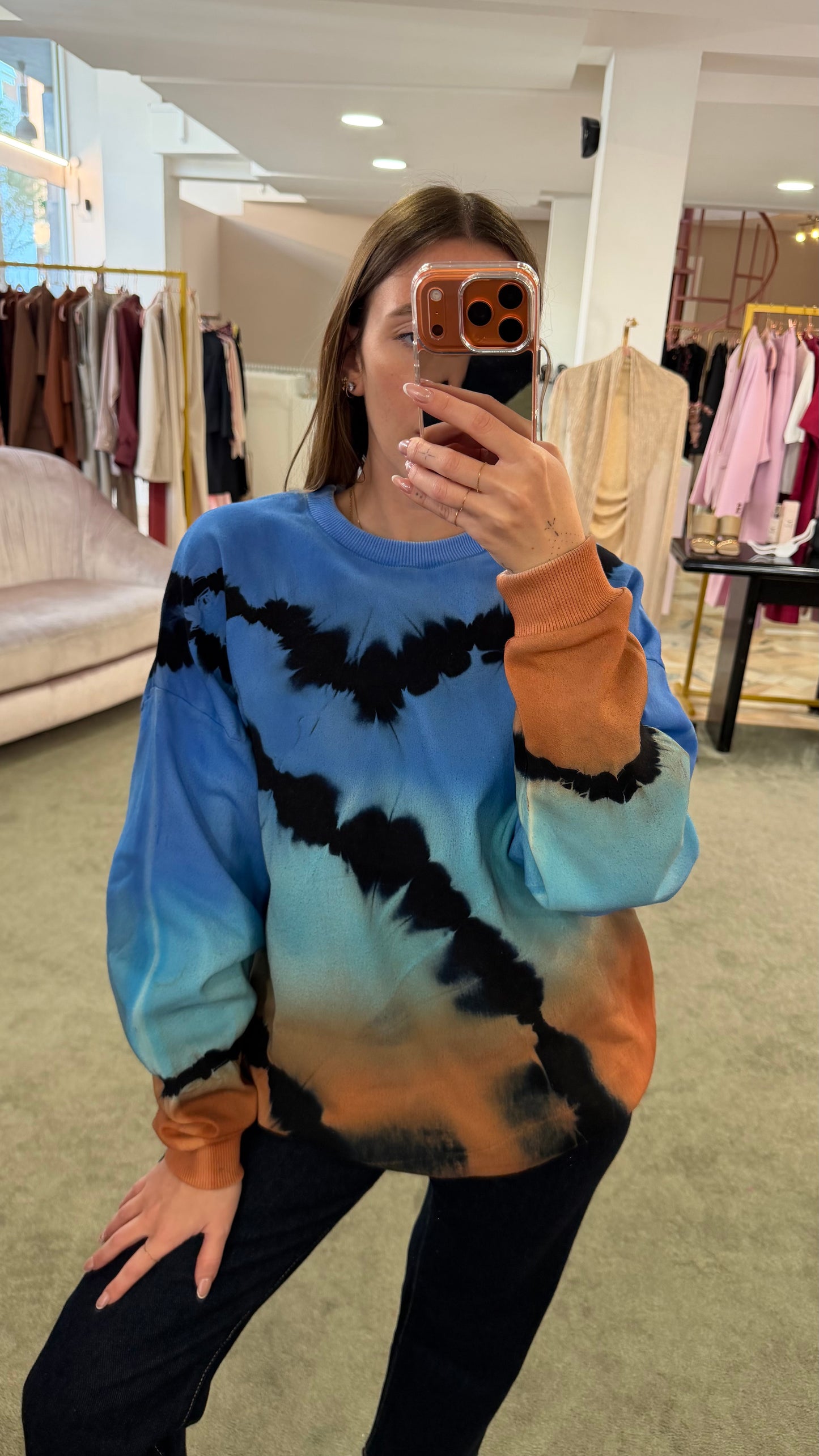 Felpa multicolor tie-dye girocollo Don't@Me