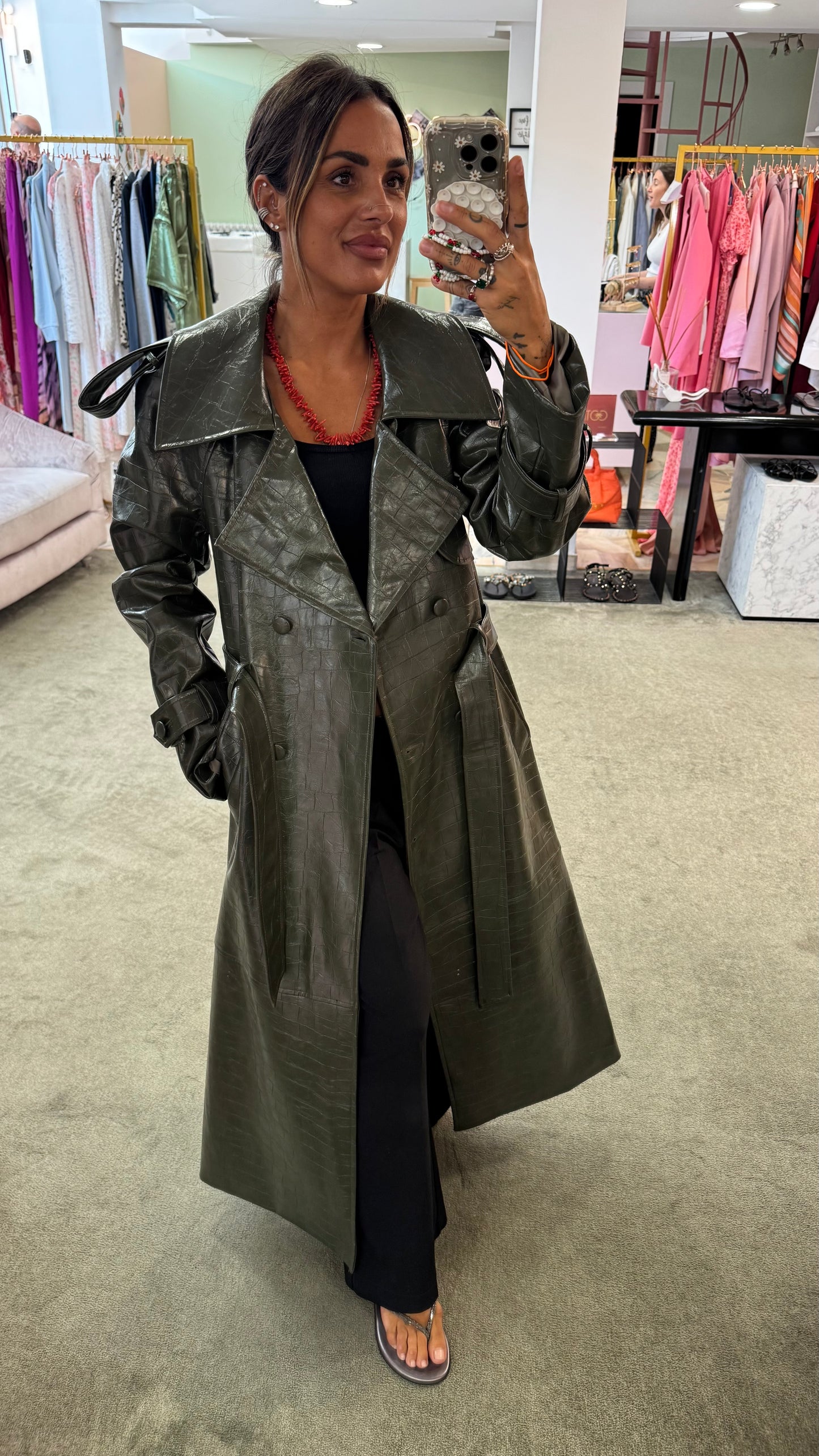 Trench lungo verde militare crocco Actualee