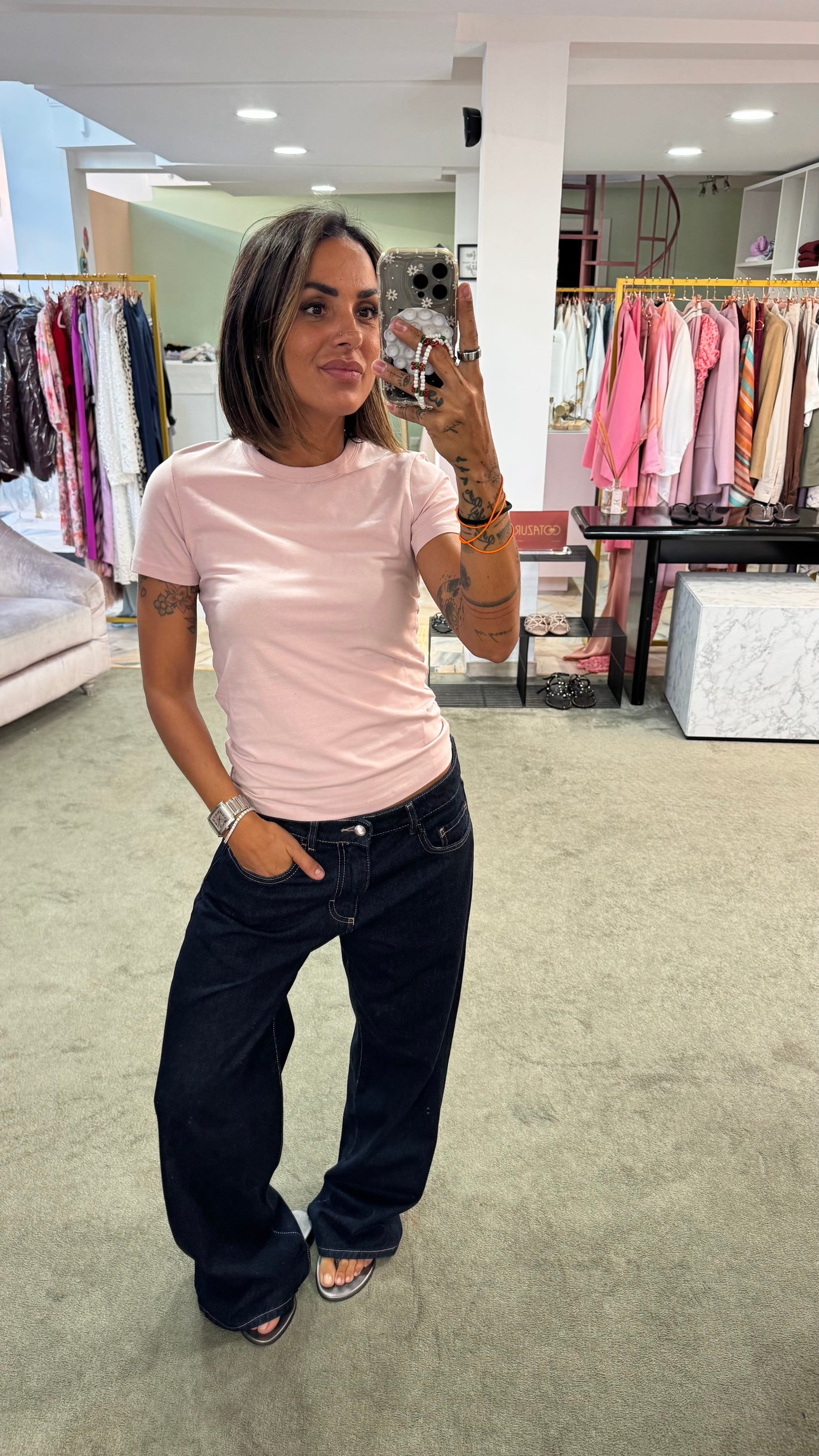 T-shirt gigi rosa baby slim basica jx
