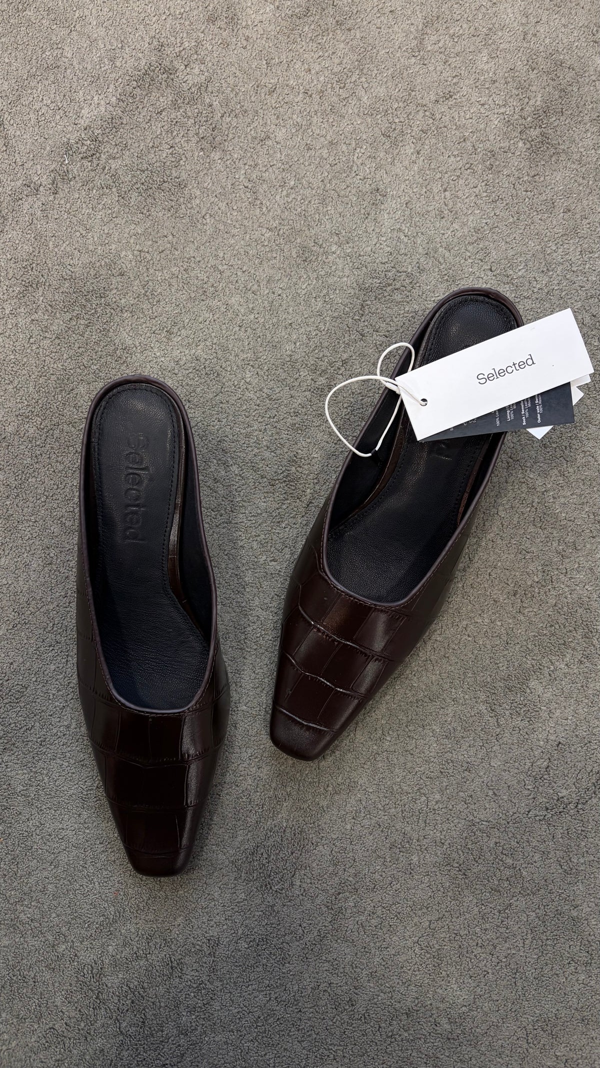 Mules marrore in pelle crocco sl