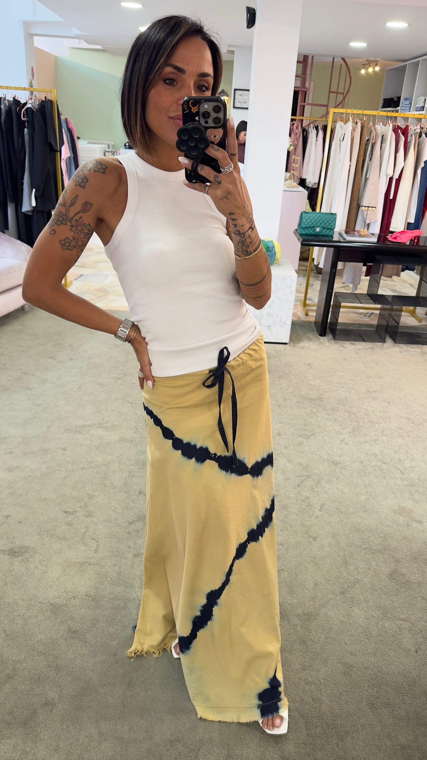 Maxi gonna beige tie-dye Don't@me