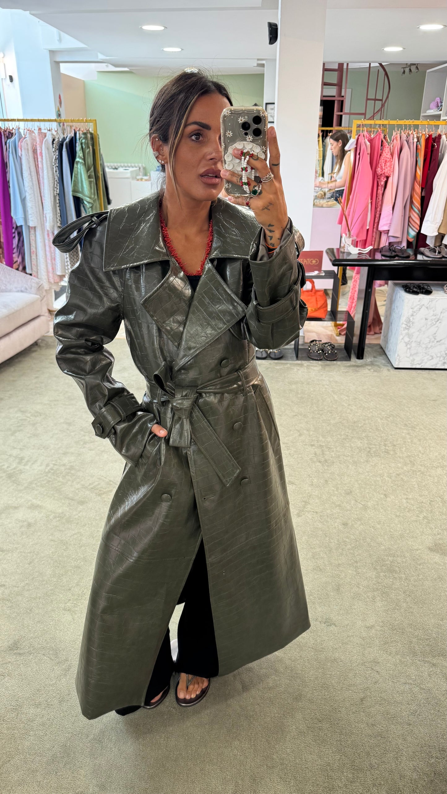 Trench lungo verde militare crocco Actualee