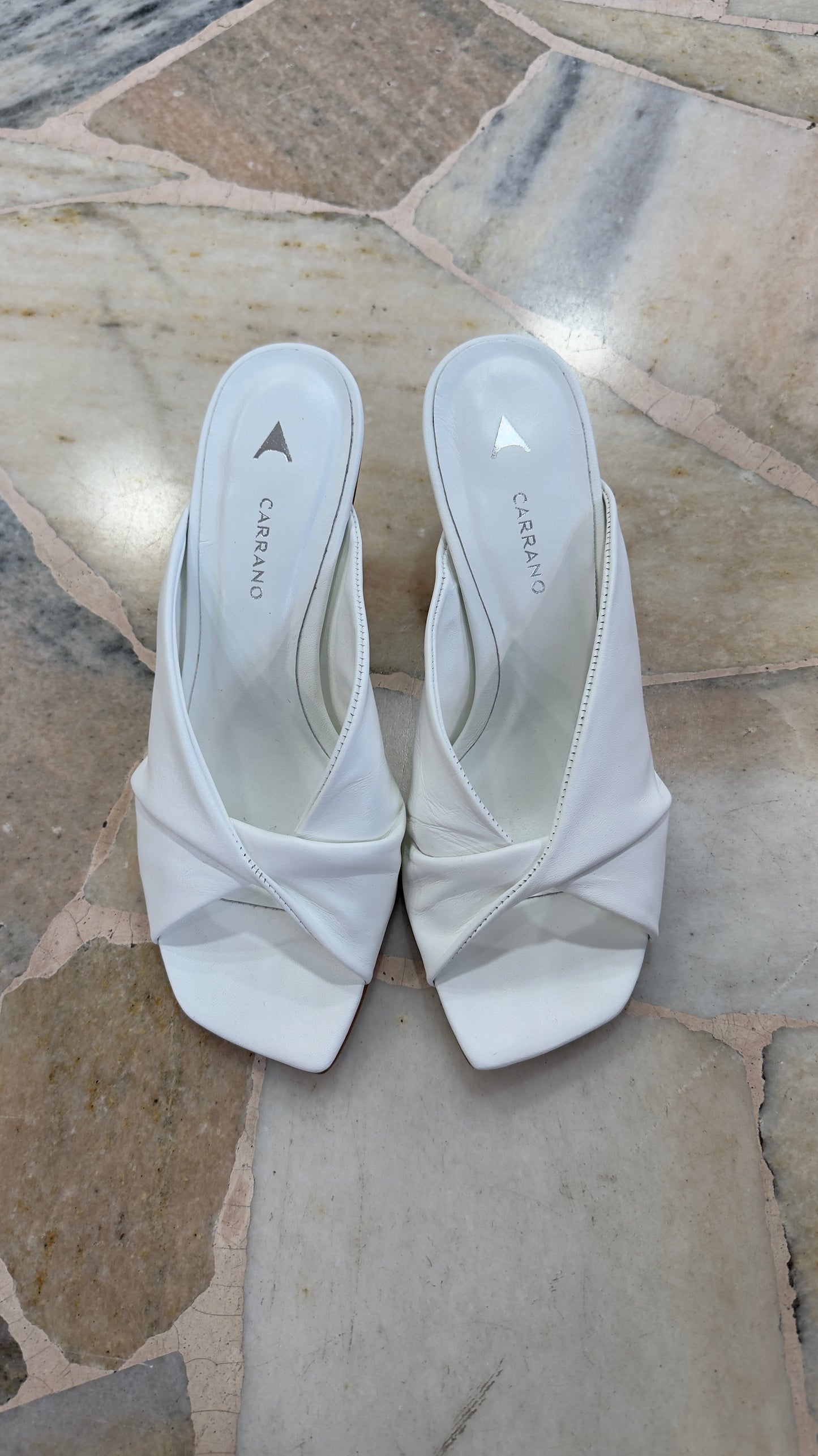 Ciabattina mules bianca nodo