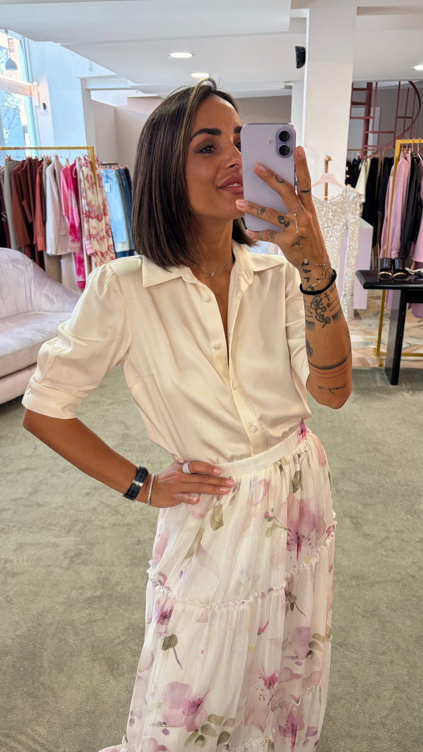 Camicia vaniglia manica corta Actualee