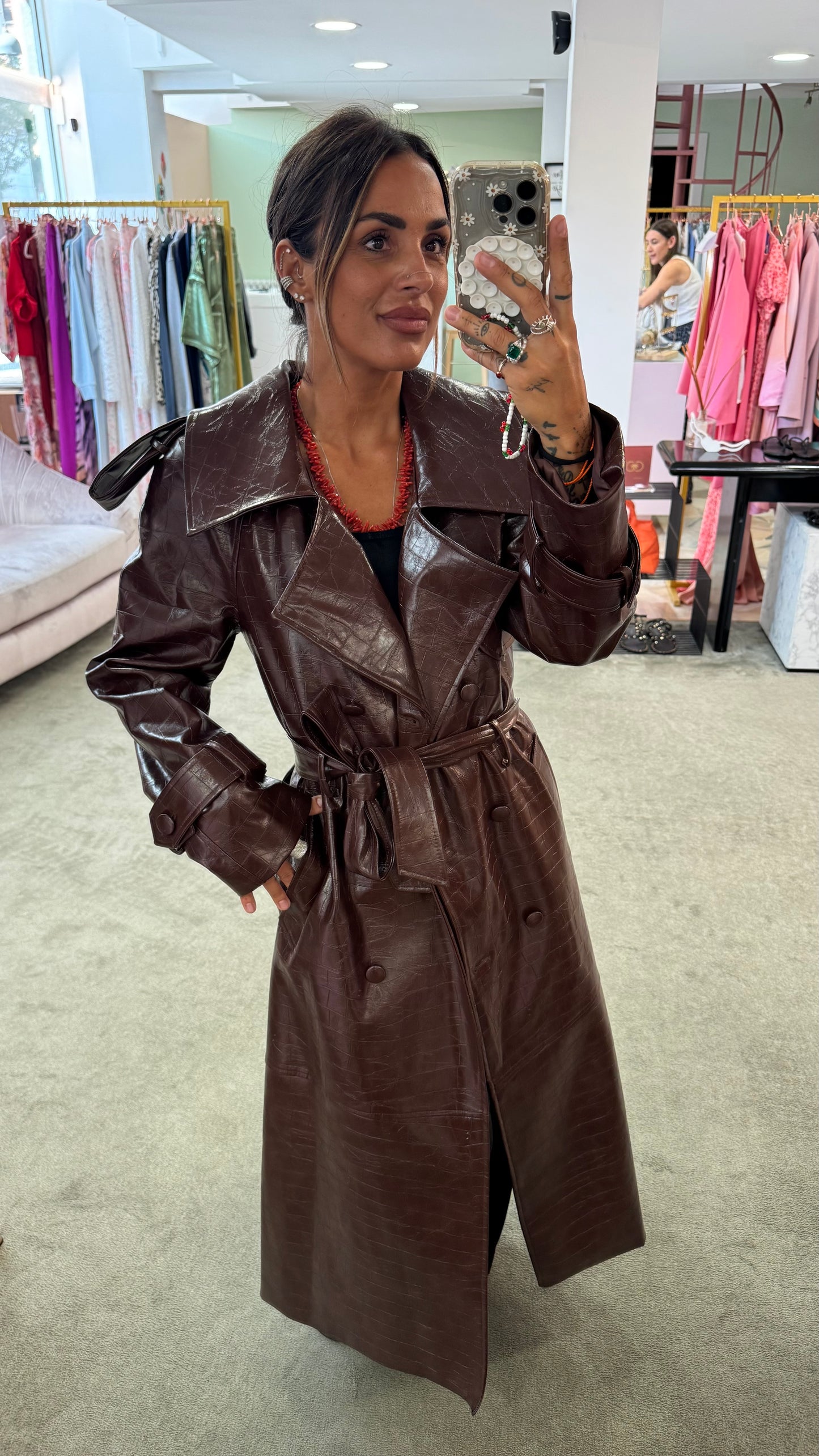 Trench lungo cioccolato crocco Actualee