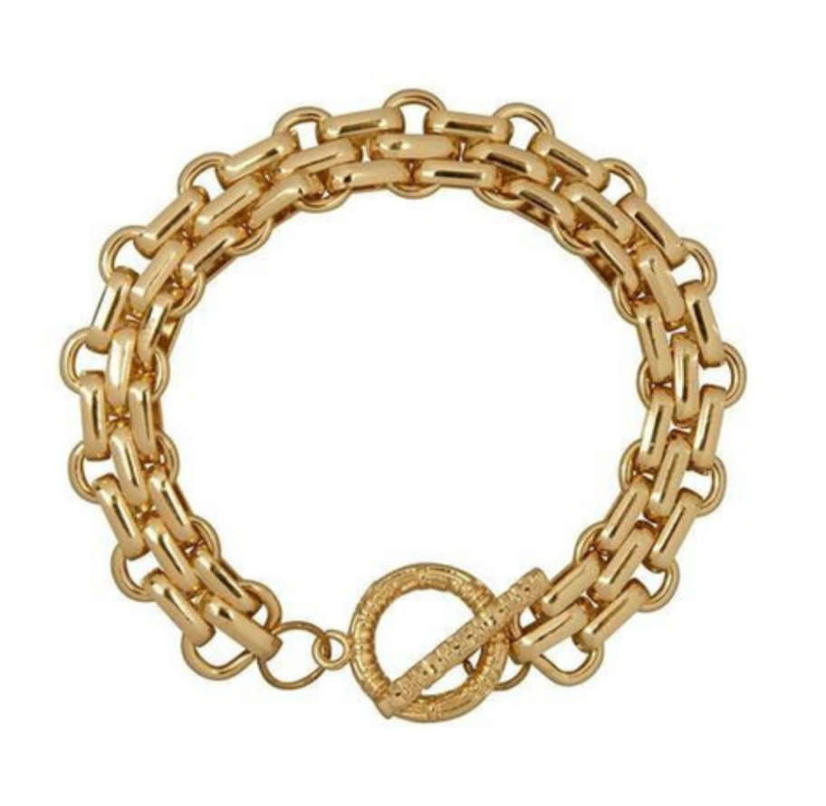 Braccialetto maglia grossa gold
