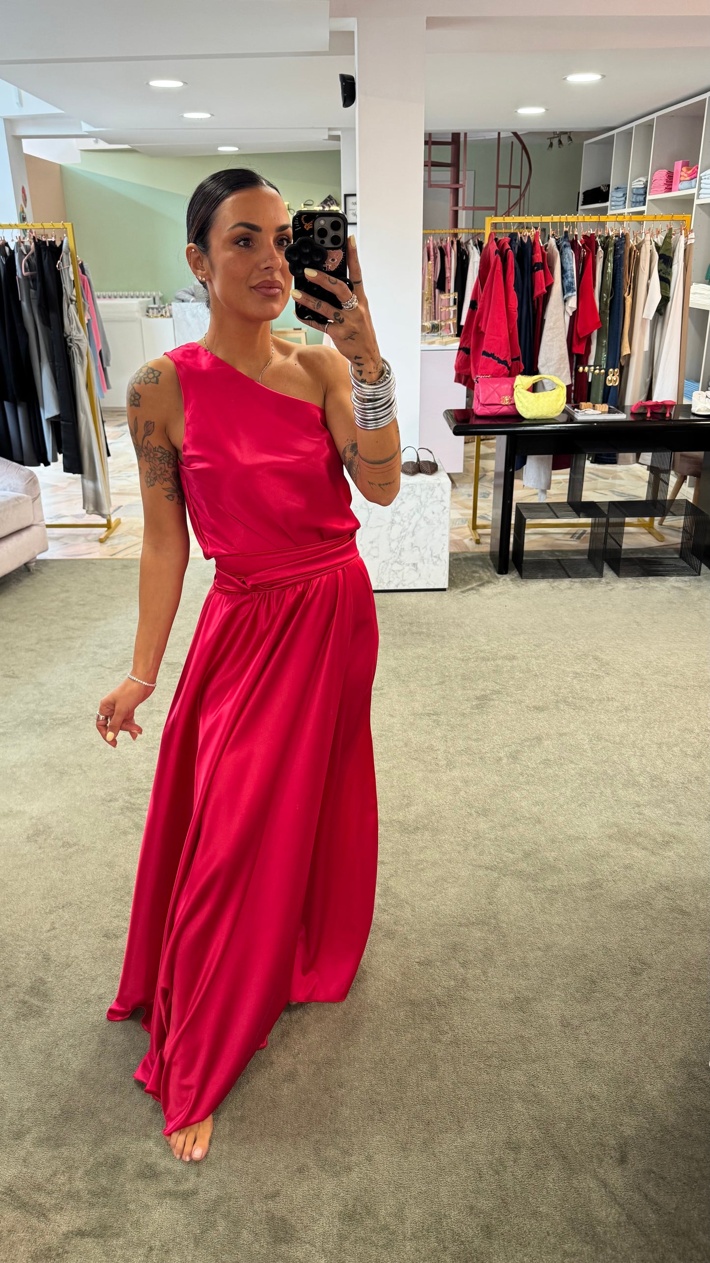 Spilla rosa ciclamino in satin