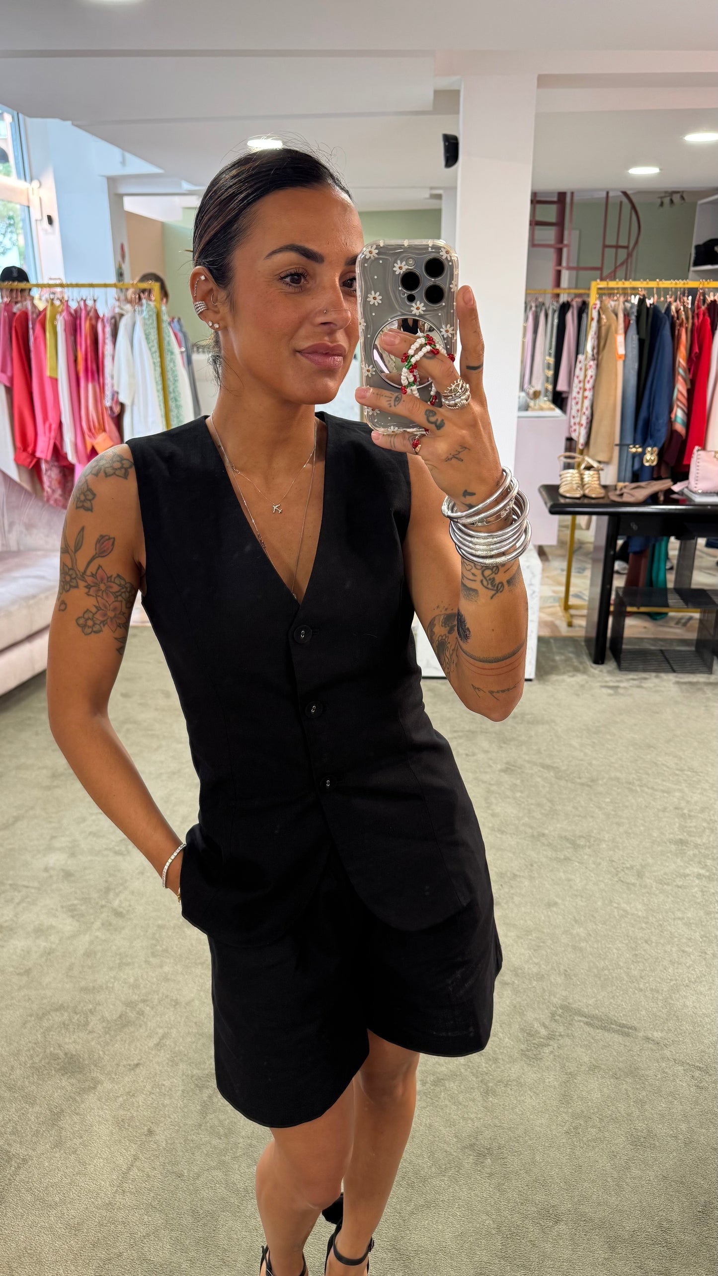 Set completo gilet e shorts nero ep