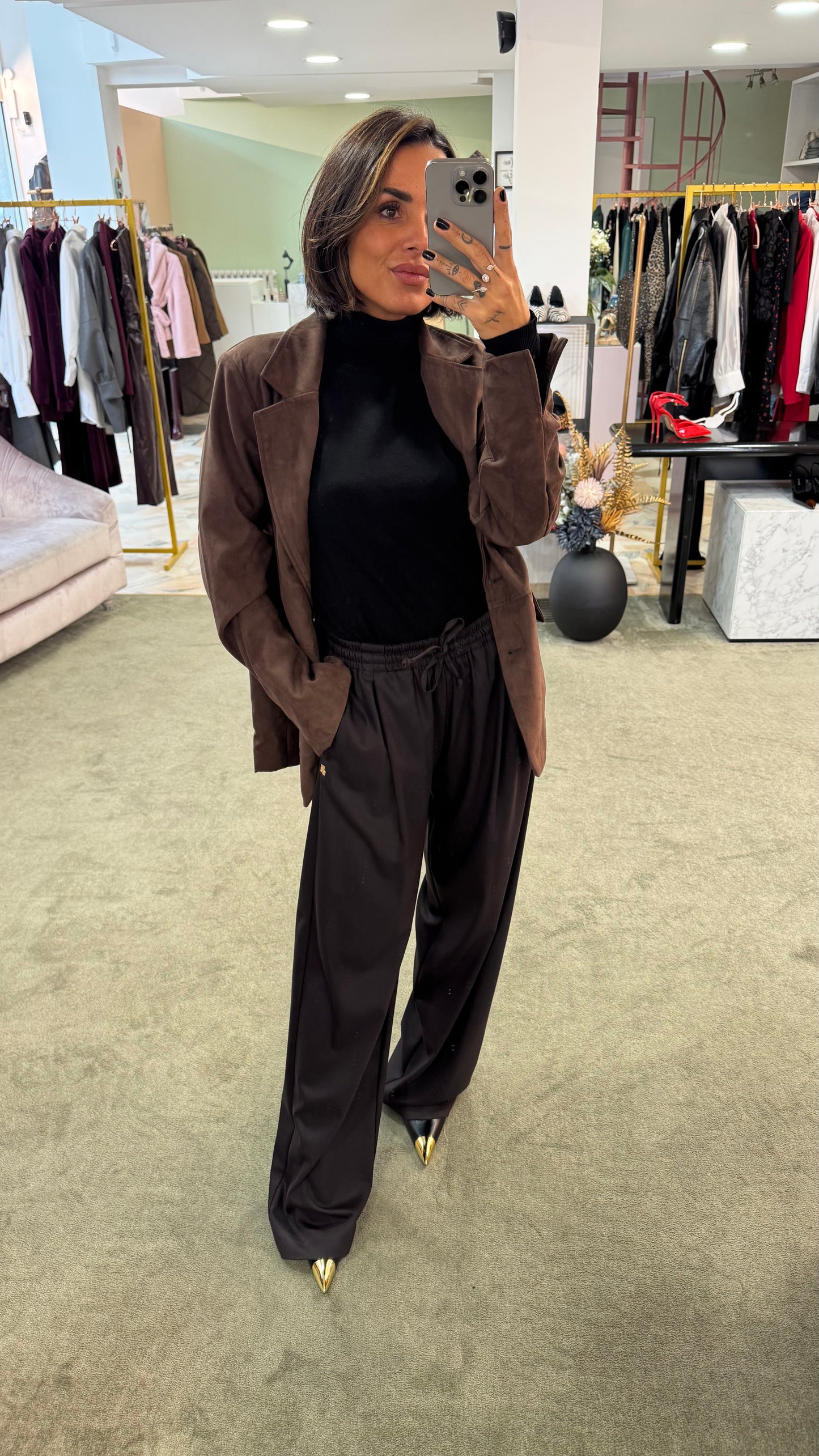 Pantaloni marroni testa di moro Hinnominate con coulisse