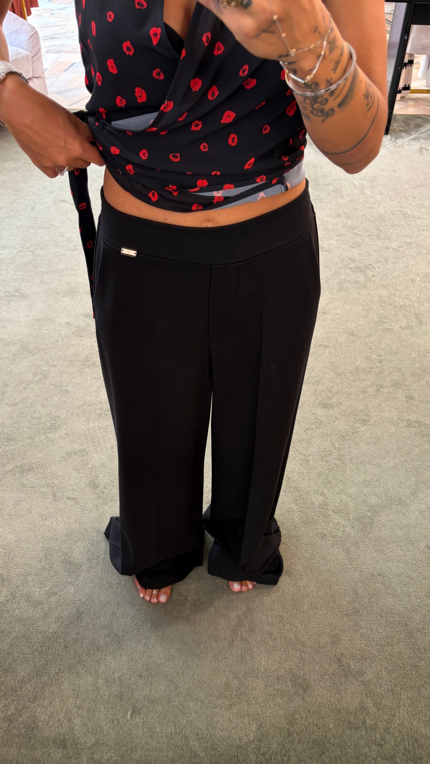 Pantaloni neri wide leg fr A/I26