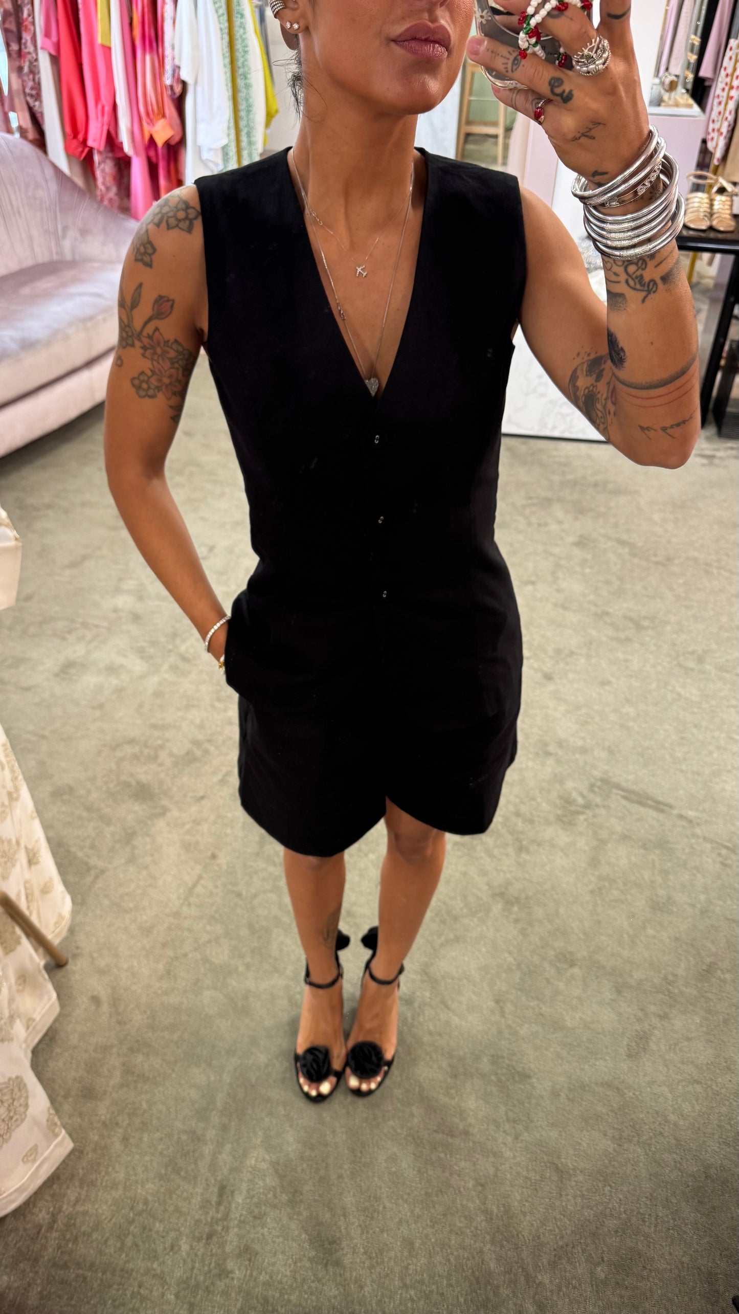 Set completo gilet e shorts nero ep