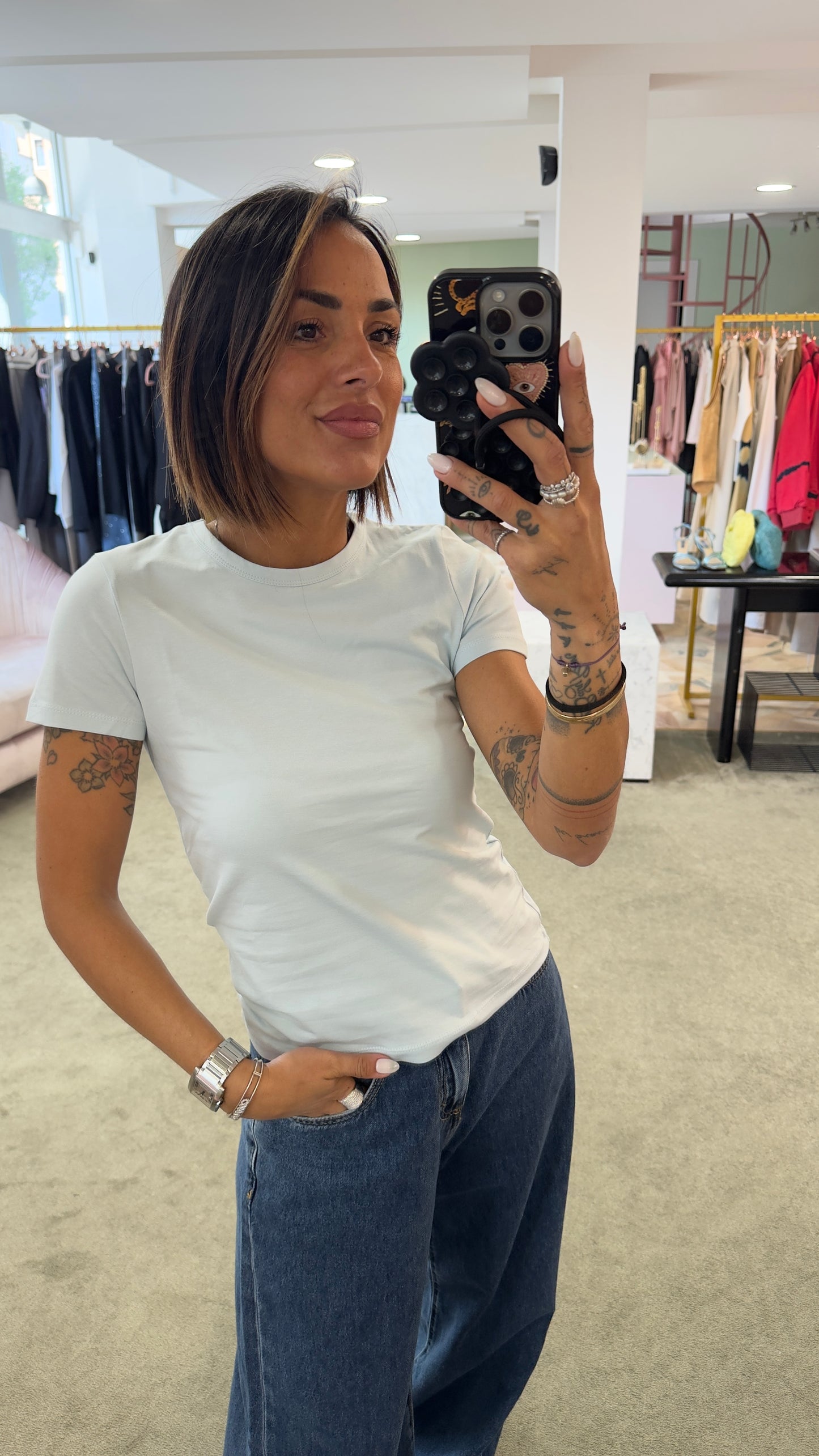 T-shirt gigi azzurro baby slim basica jx