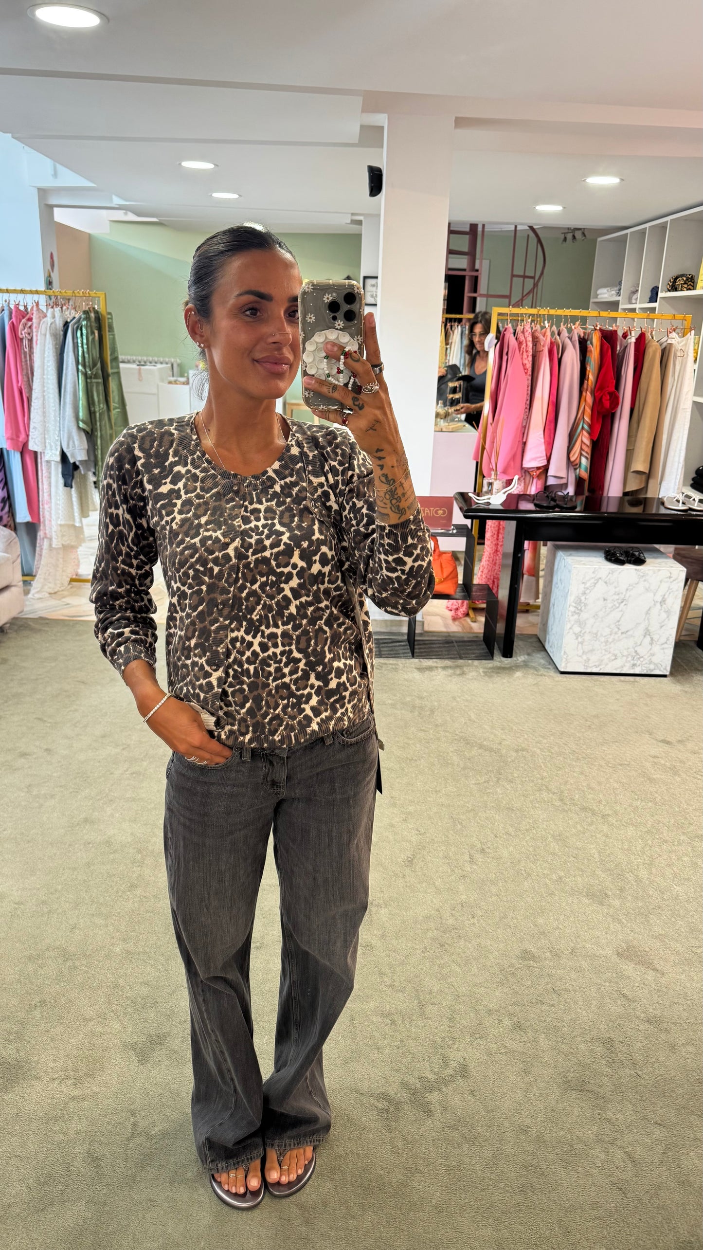 Canotta leopardata marrone sy