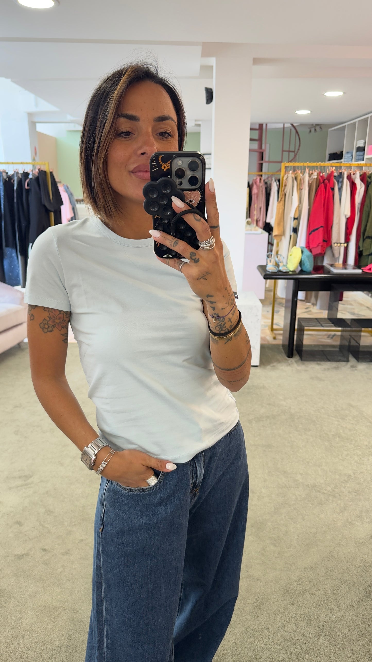 T-shirt gigi azzurro baby slim basica jx