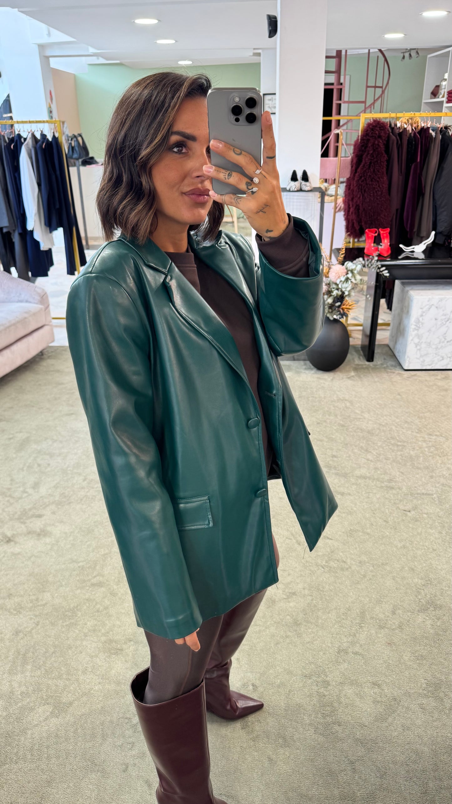 Blazer verde ecopelle ks