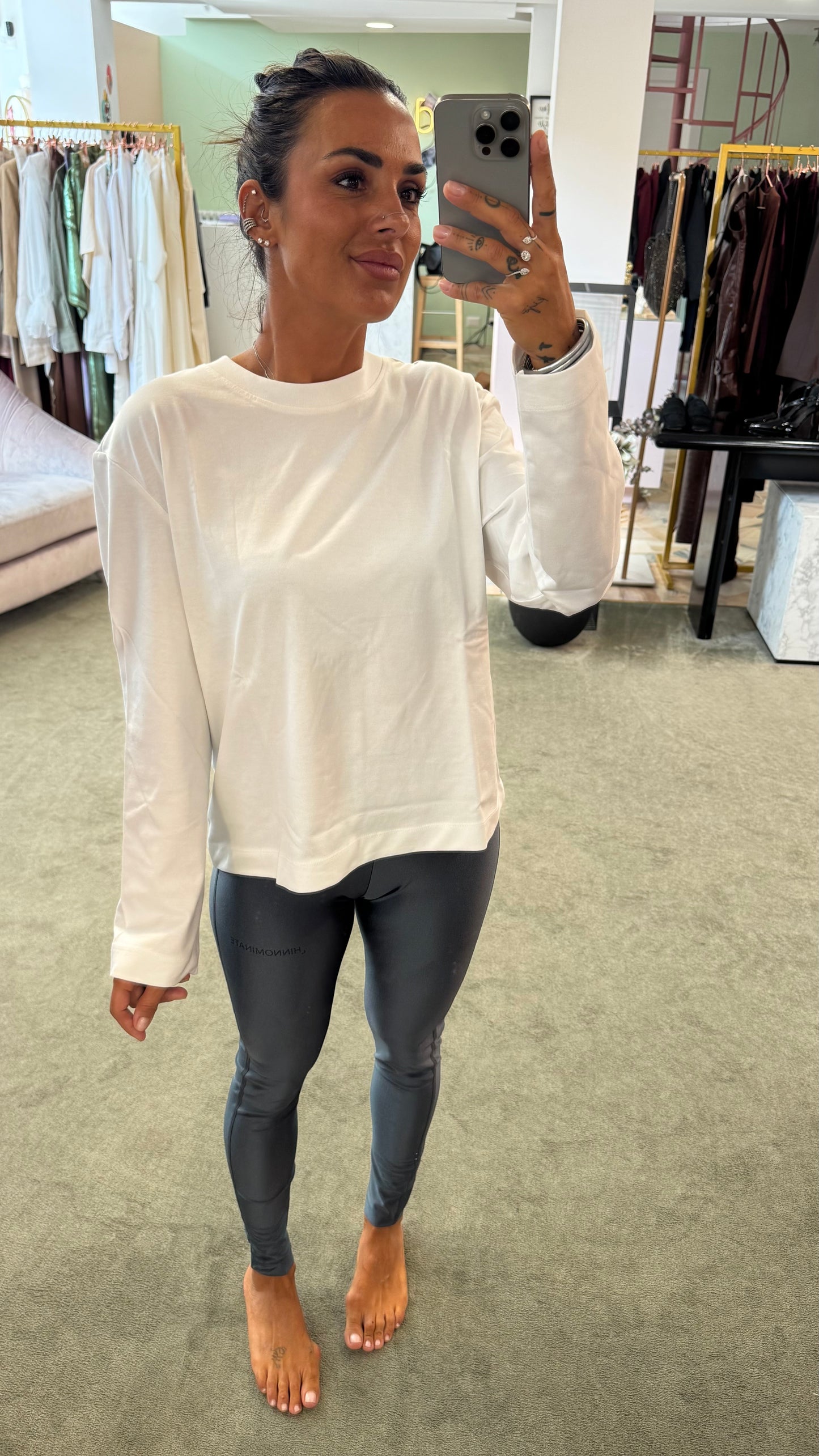 Leggings grigio in lycra Hinnominate