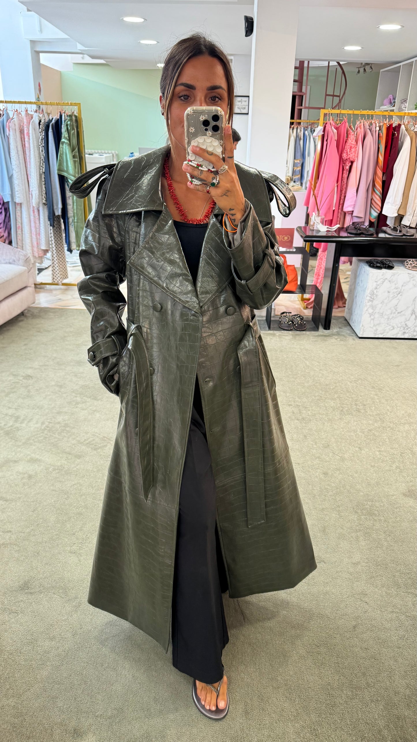 Trench lungo verde militare crocco Actualee
