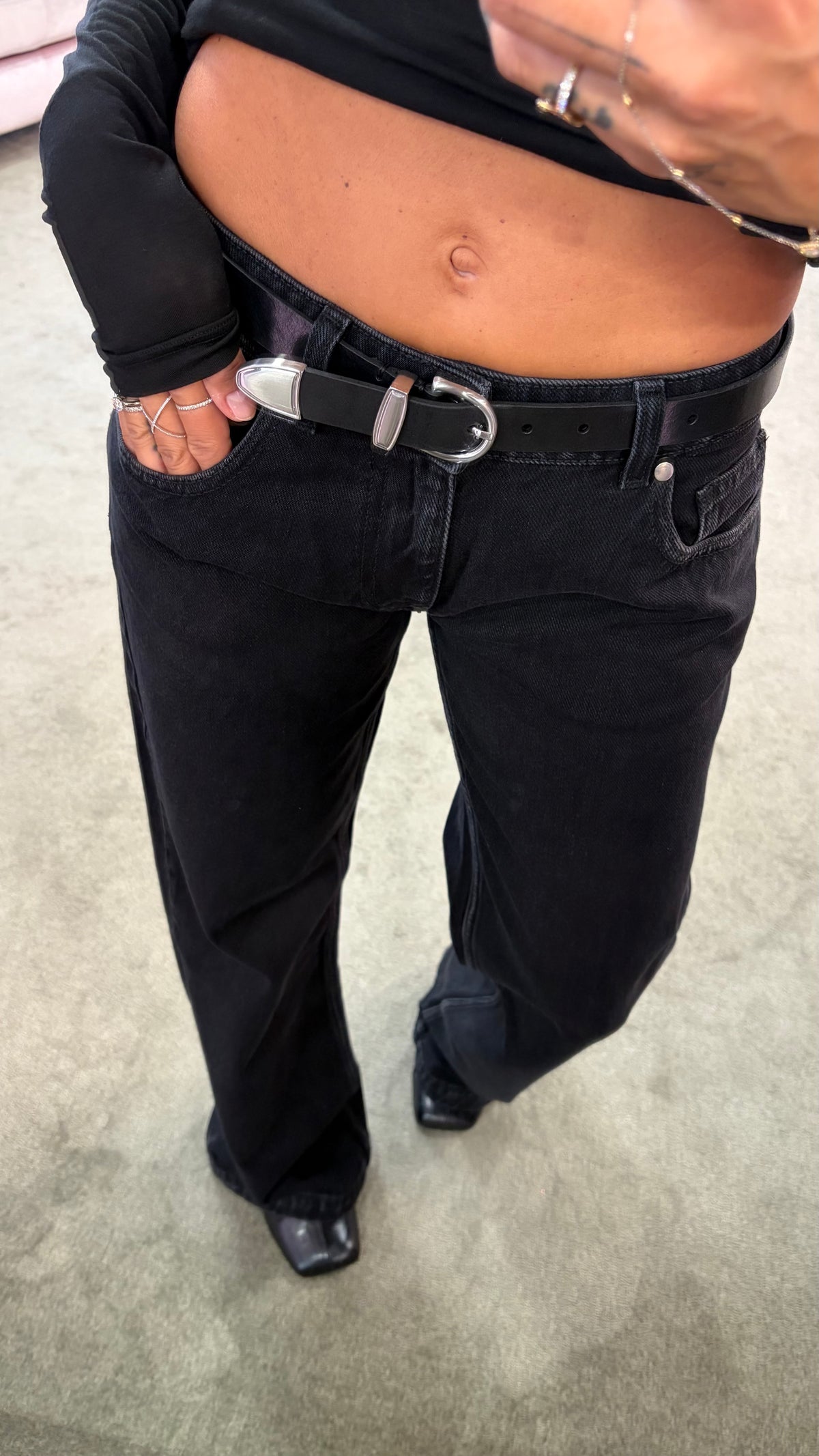Jeans chechu nero straight vita bassa Hinnominate
