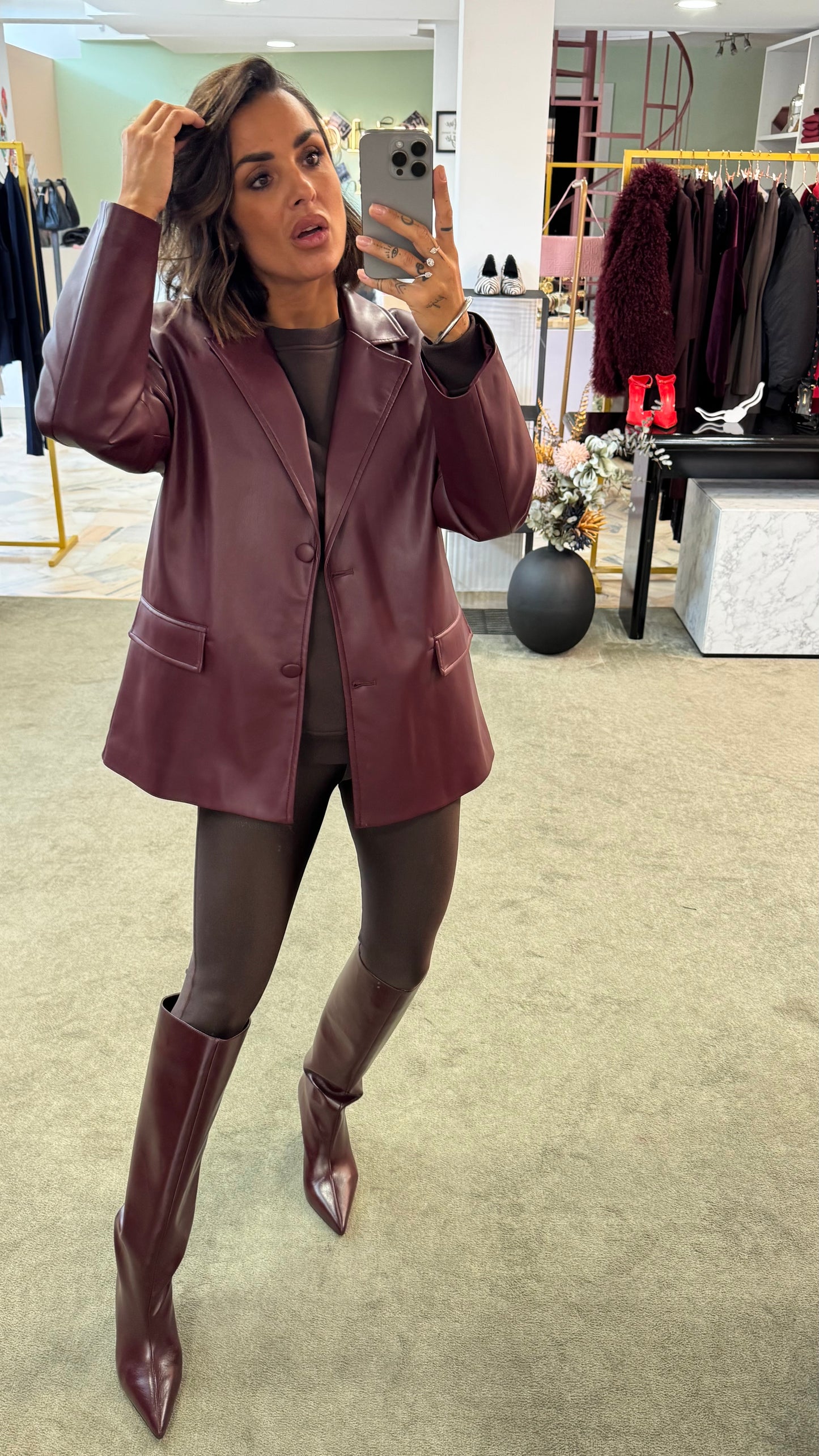 Blazer bordeaux ecopelle ks