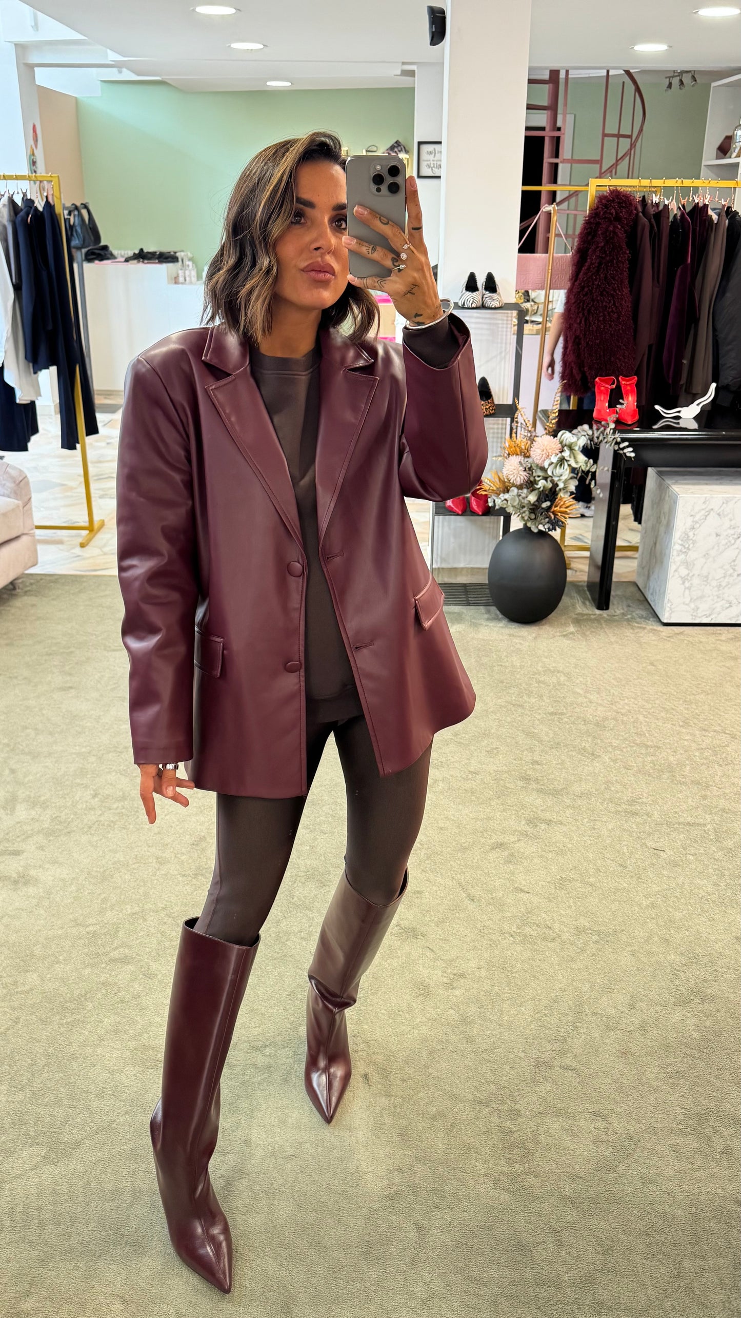 Blazer bordeaux ecopelle ks