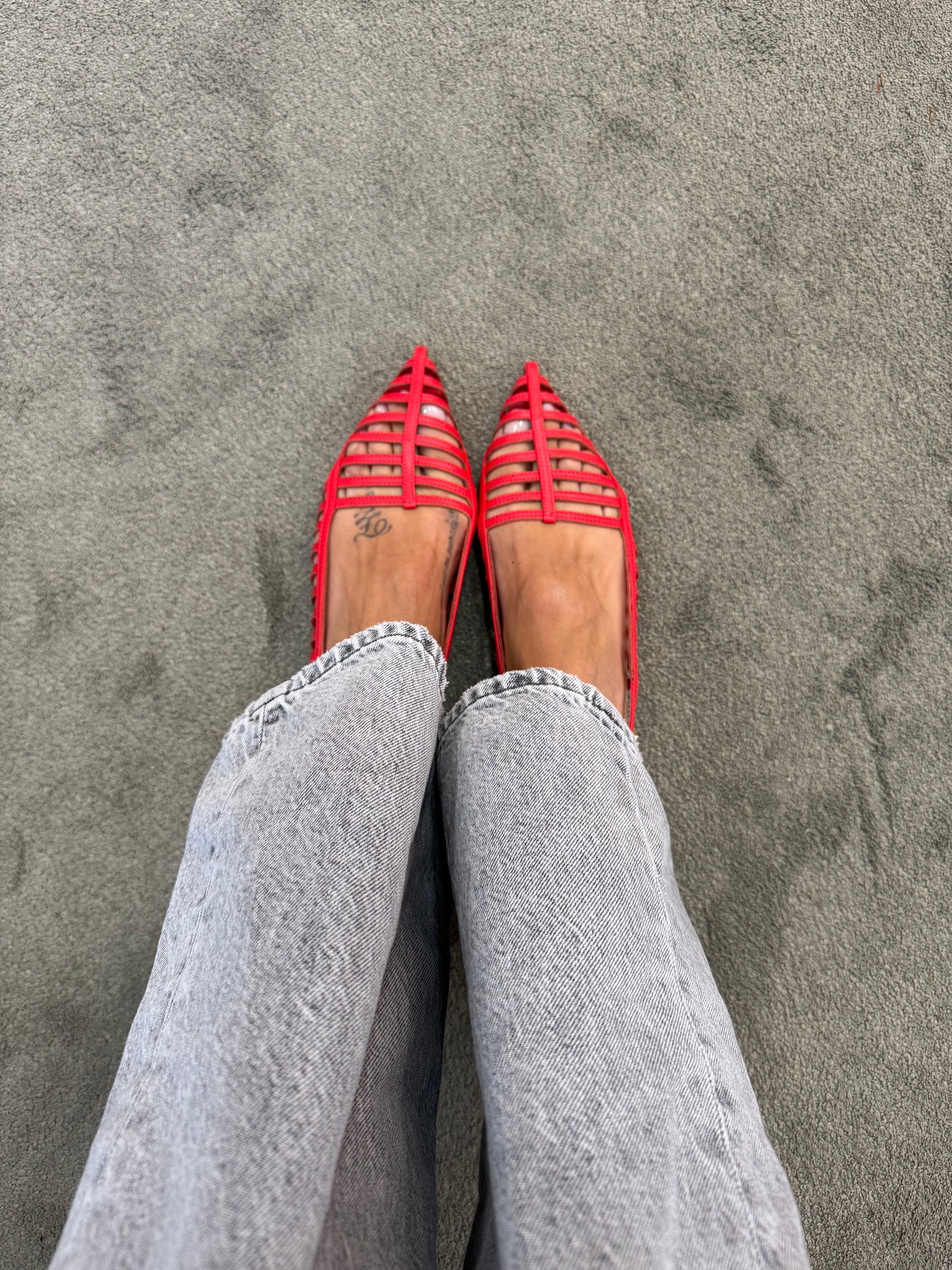 Ciabattina slippers rossa a punta