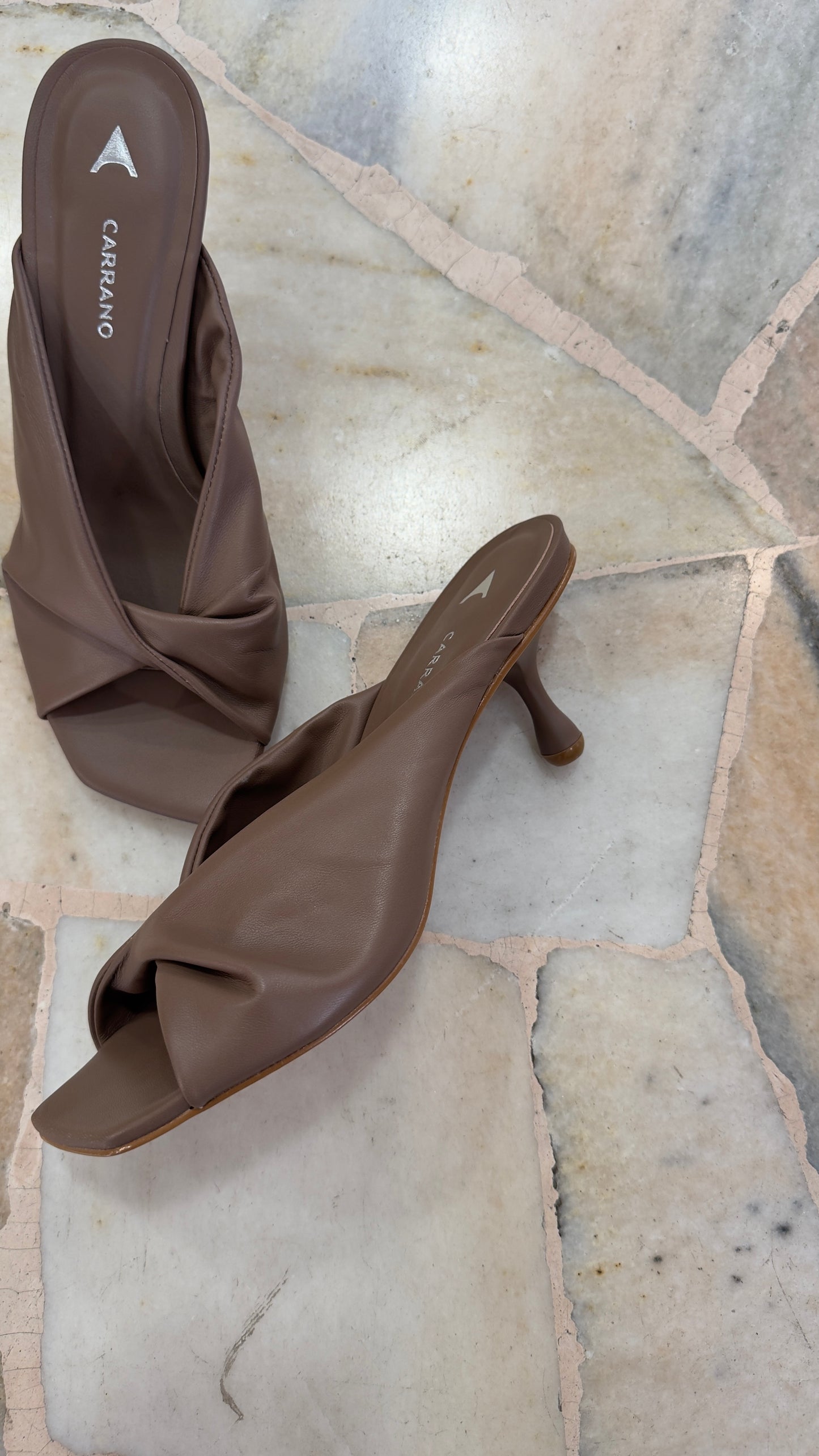 Ciabattina mules mocha nodo