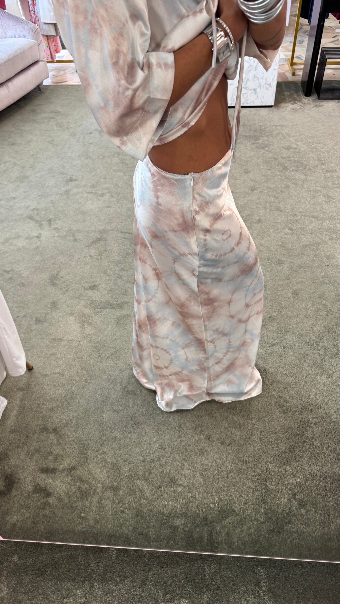 Gonna lunga azzurra tie-dye gl