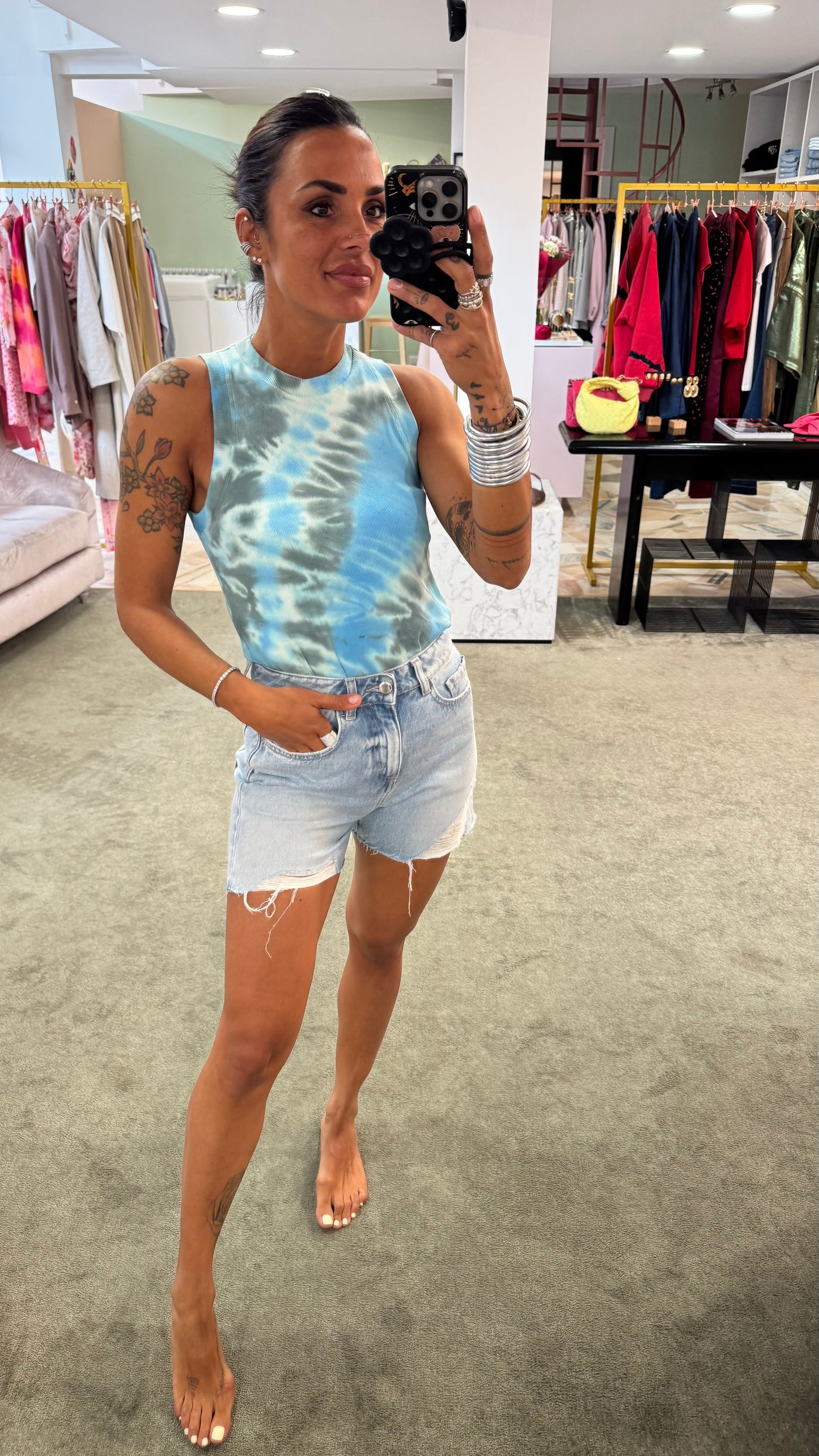 Canotta azzurra tie-dye Don't@me
