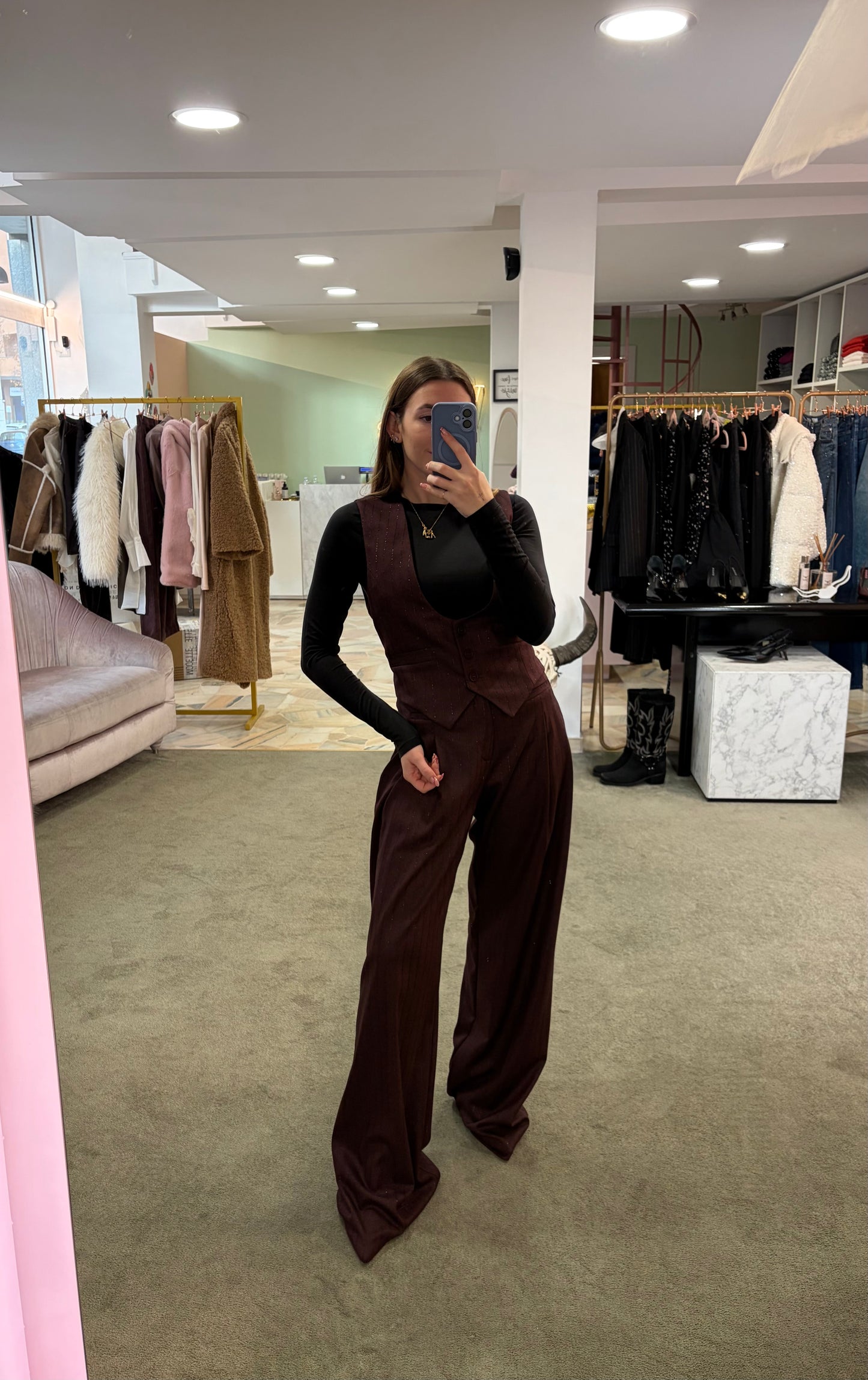 Gilet agata MAR DE MARGARITAS bordeaux gessato