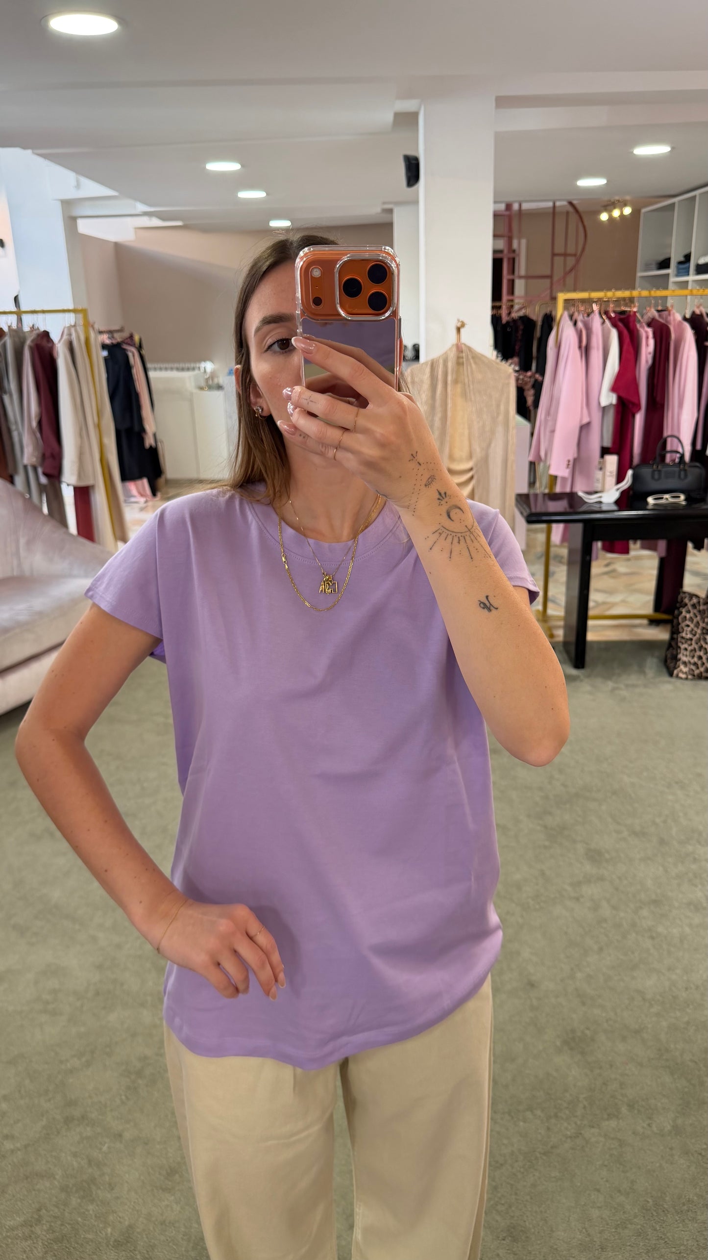 T-shirt lilla manica scesa jx