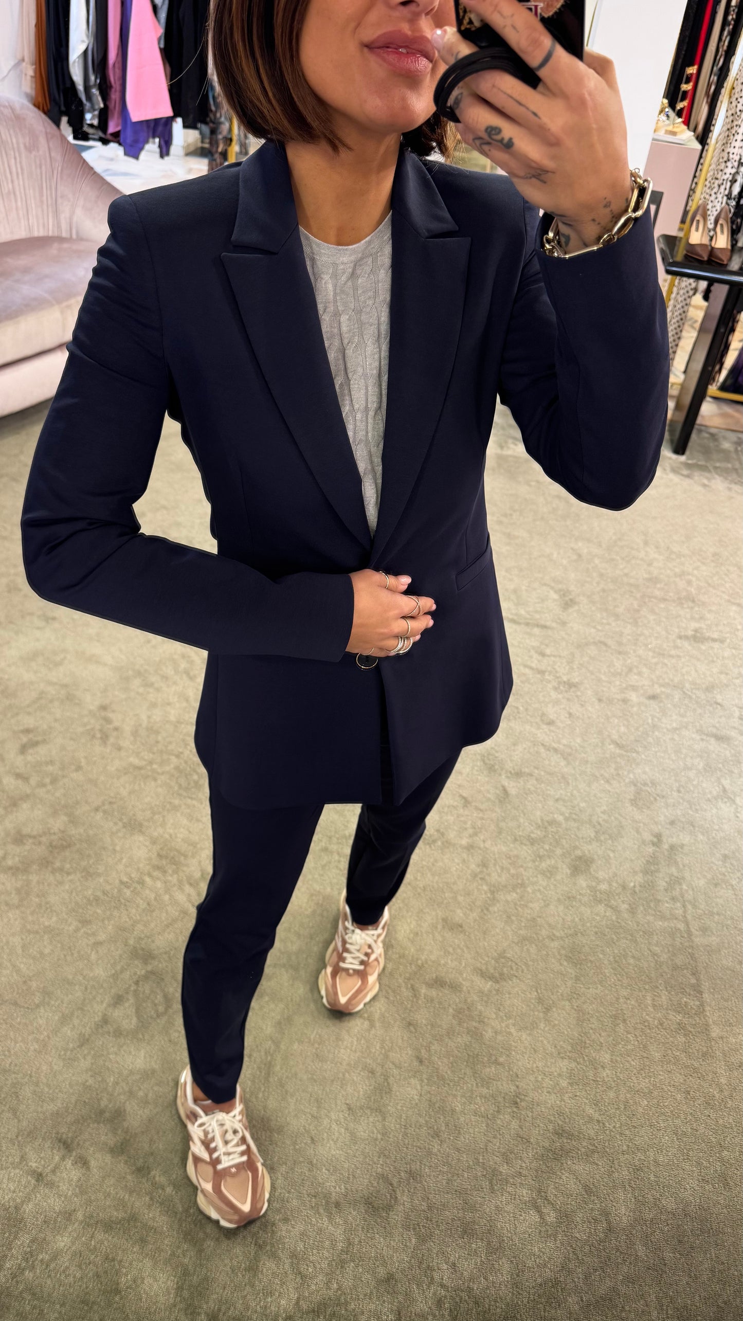 Blazer blu notte slim due bottoni fr